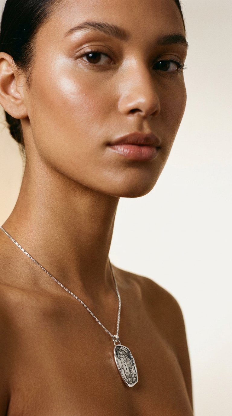 AI product shot of Stromness Hooses Pendant in Sterling Silver