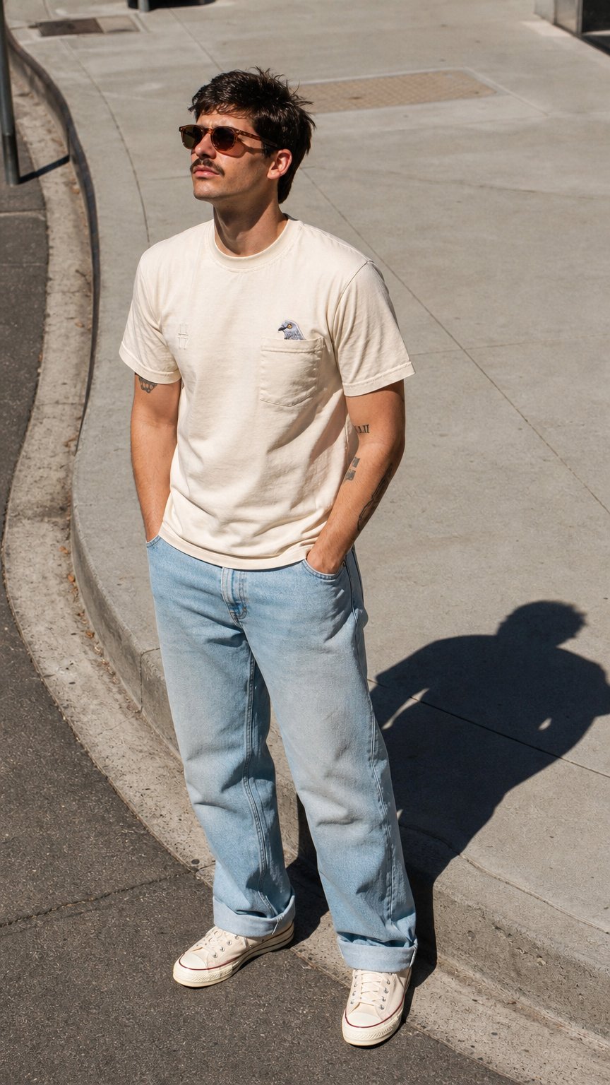 AI product shot of Pigeon Pocket Tee