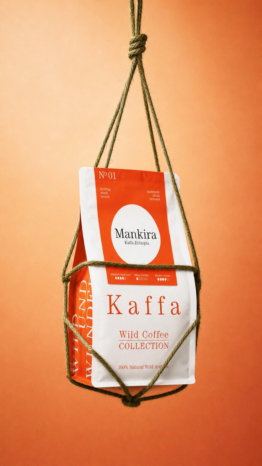 AI product shot of Kaffa Wildkaffee