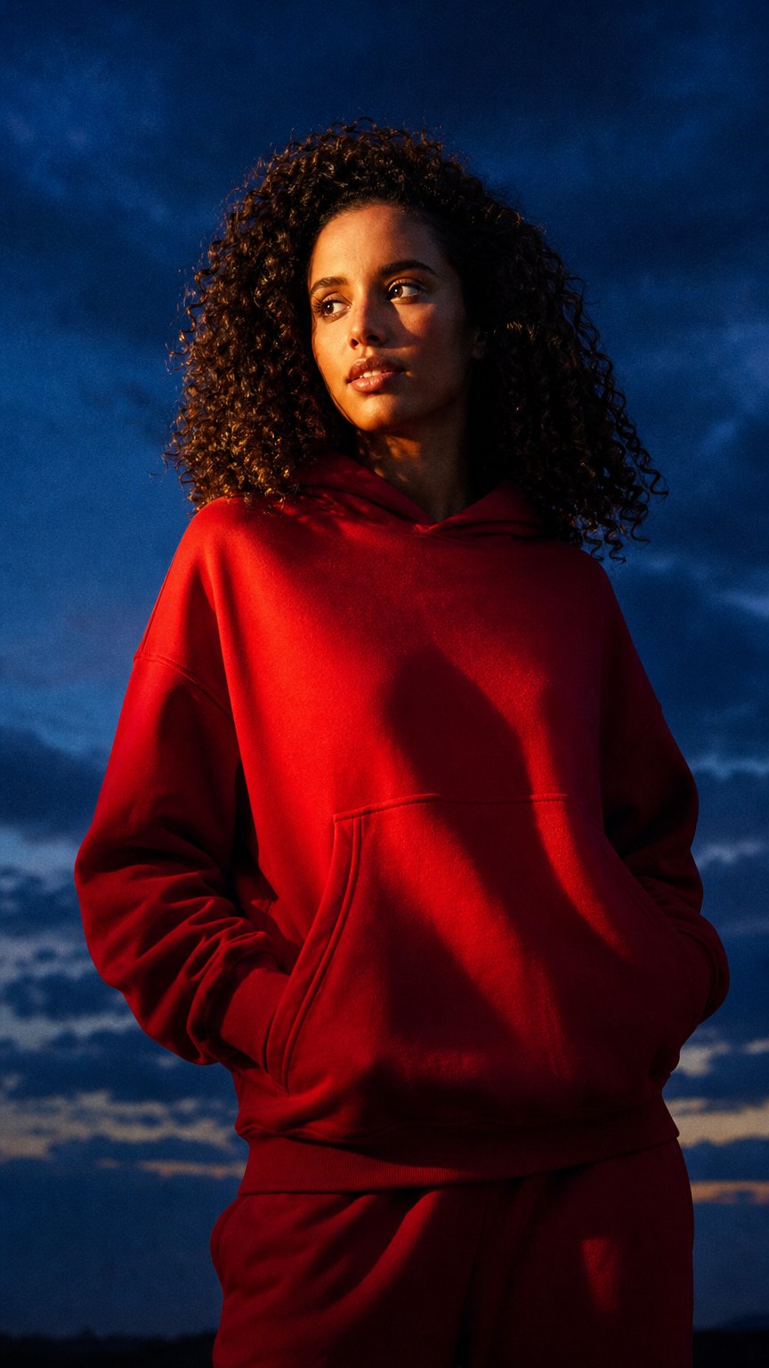 AI product shot of Cozy Fleece Hoodie