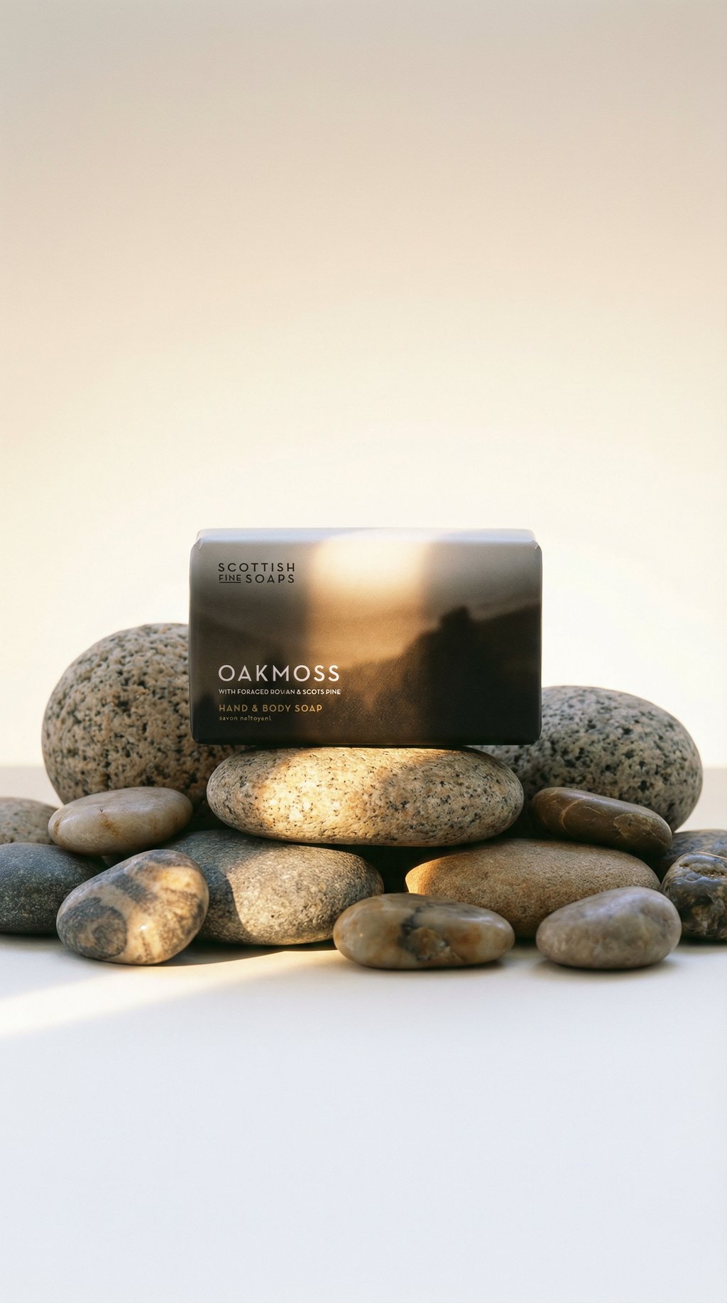 AI product shot of Oakmoss Hand & Body Soap 220g
