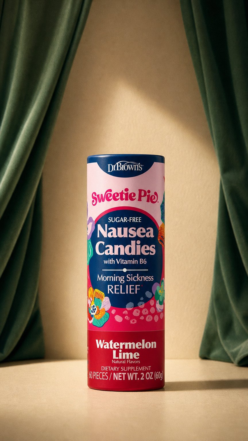 AI product shot of Sweetie Pie Nausea Candies – Watermelon Lime