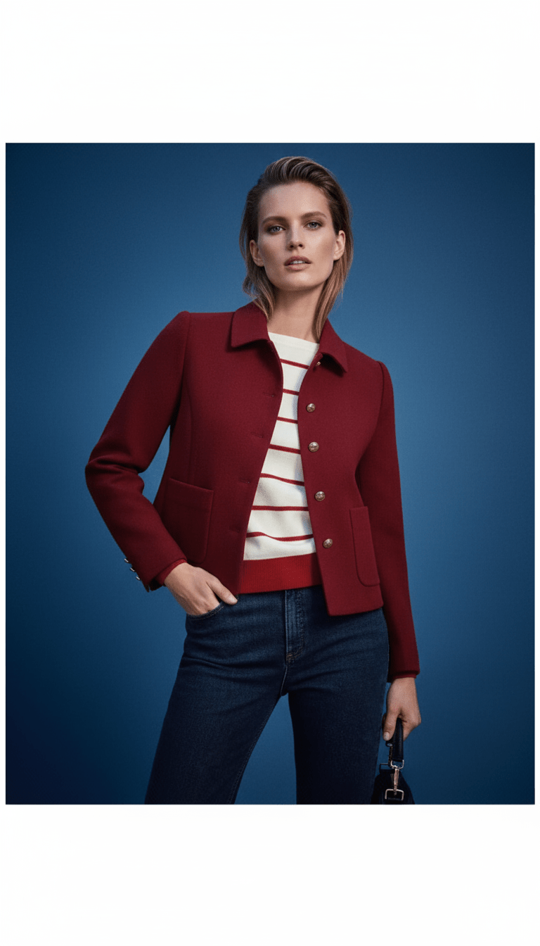AI product shot of Wool Blend Collar Jacket