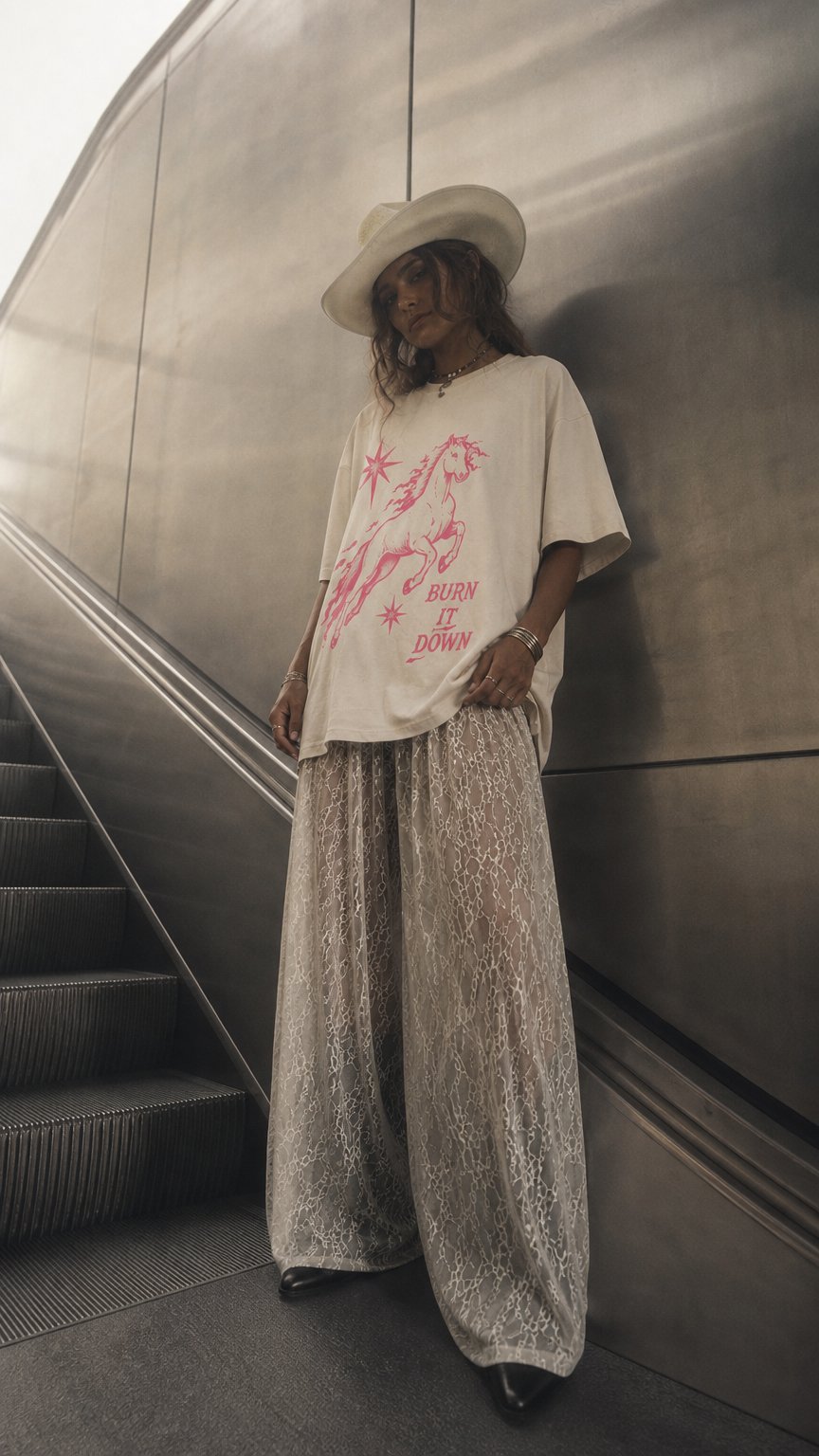 AI product shot of Burn it Down Oversize Tee