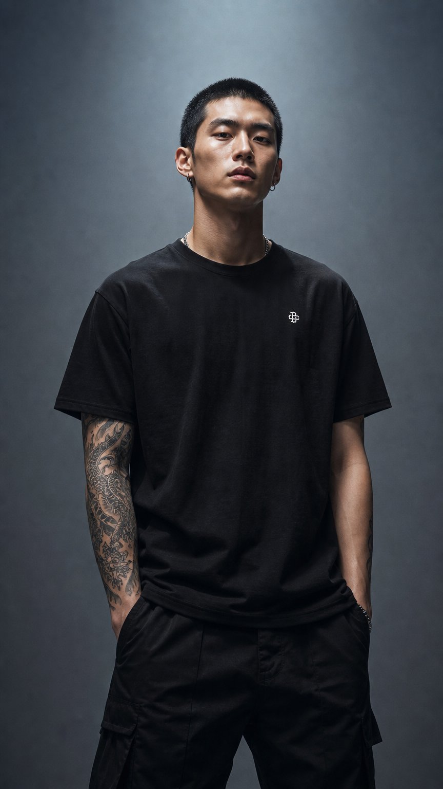AI product shot of Irezumi Samurai Oversized Shirt