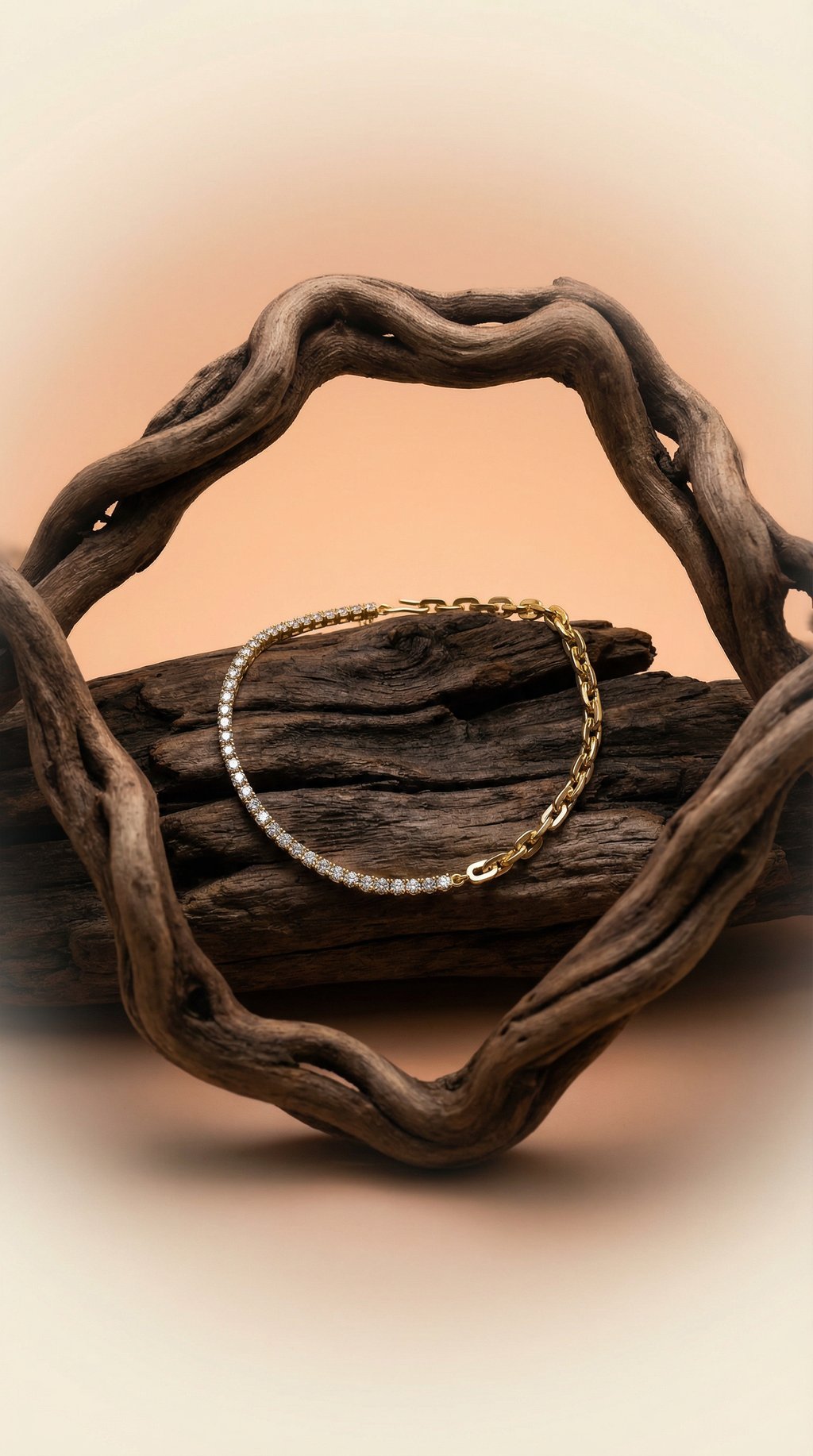 AI product shot of Deveyn crystal anklet