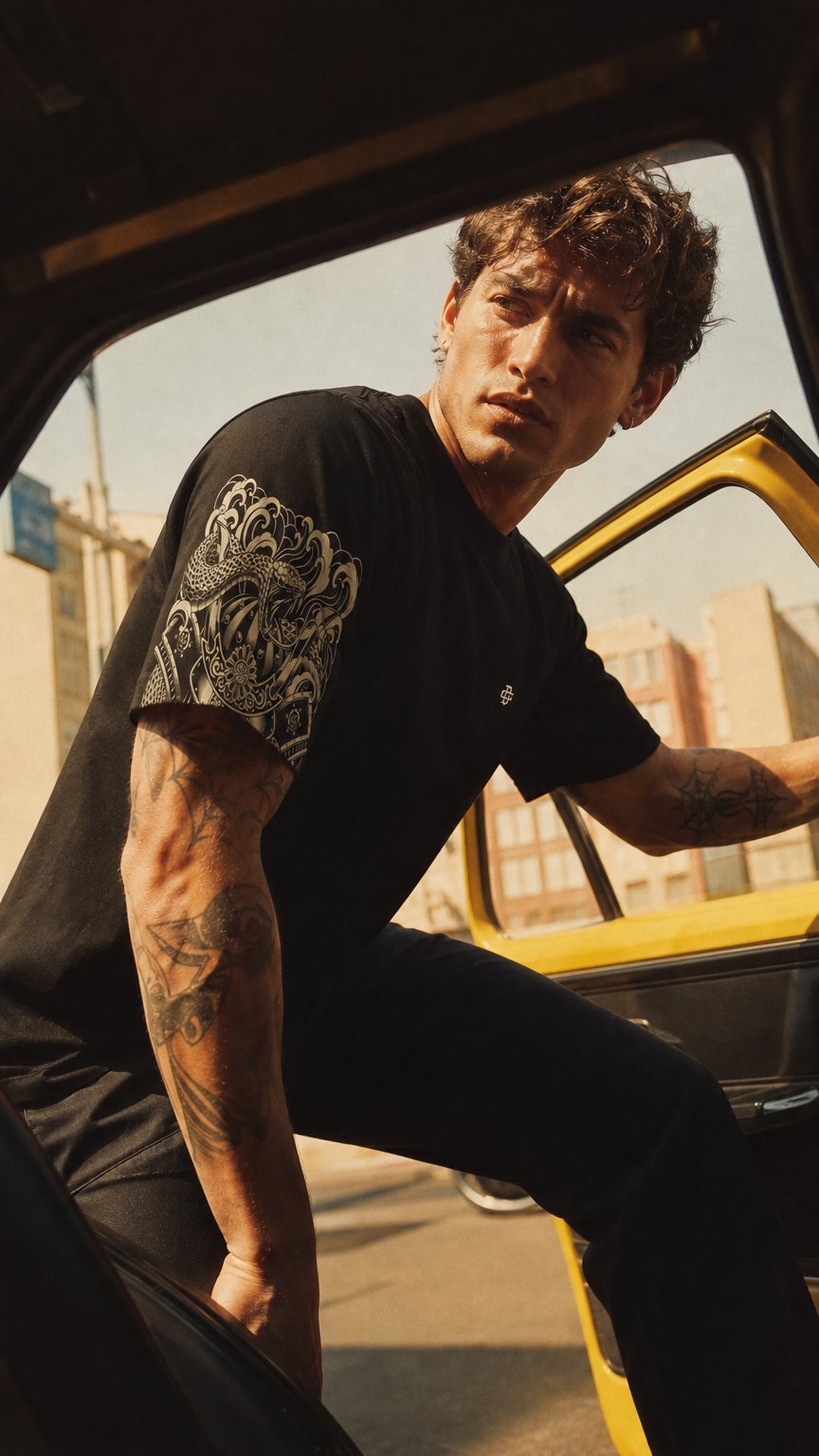 AI product shot of Irezumi Samurai Oversized Shirt