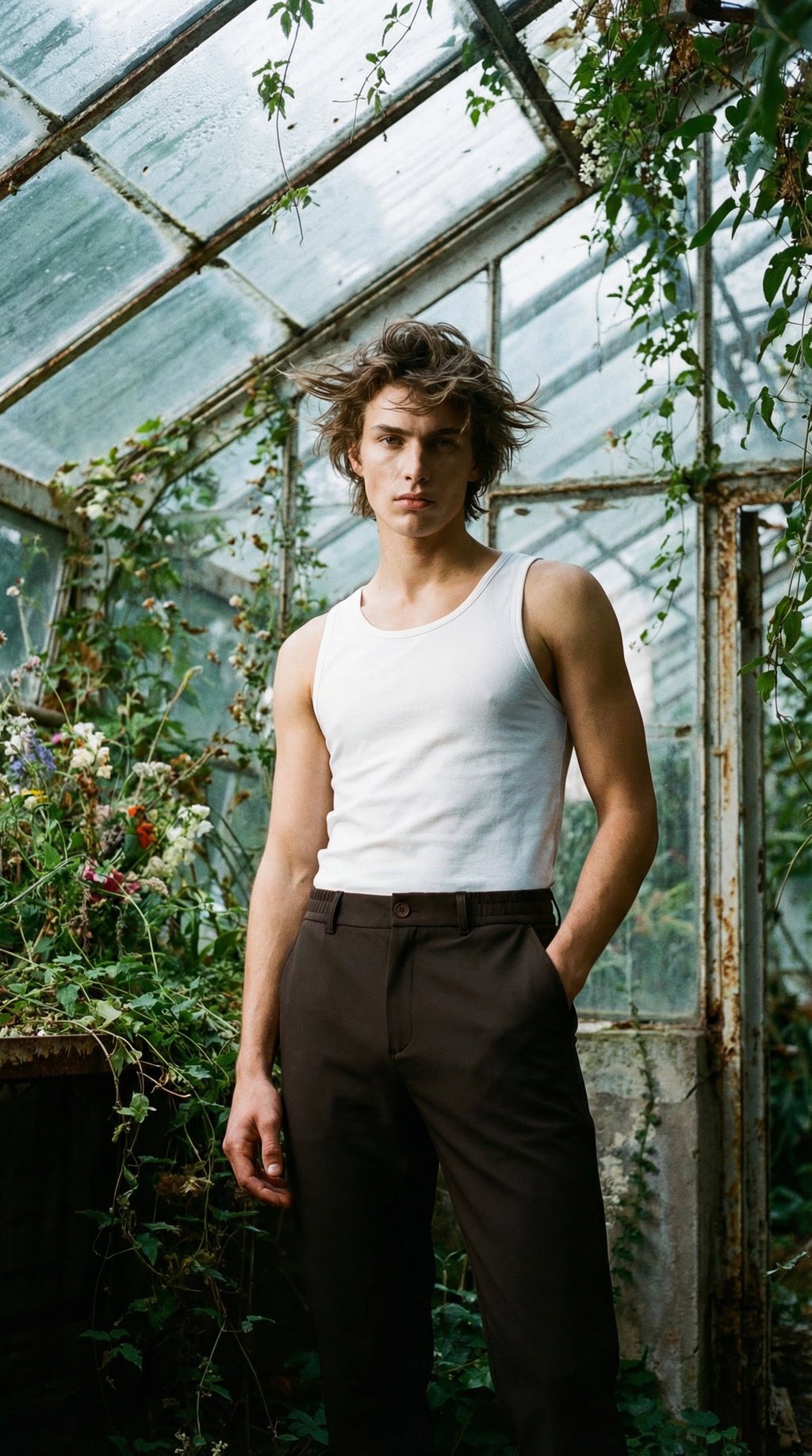 AI product shot of Pantalon marron SERGE MEGEVE