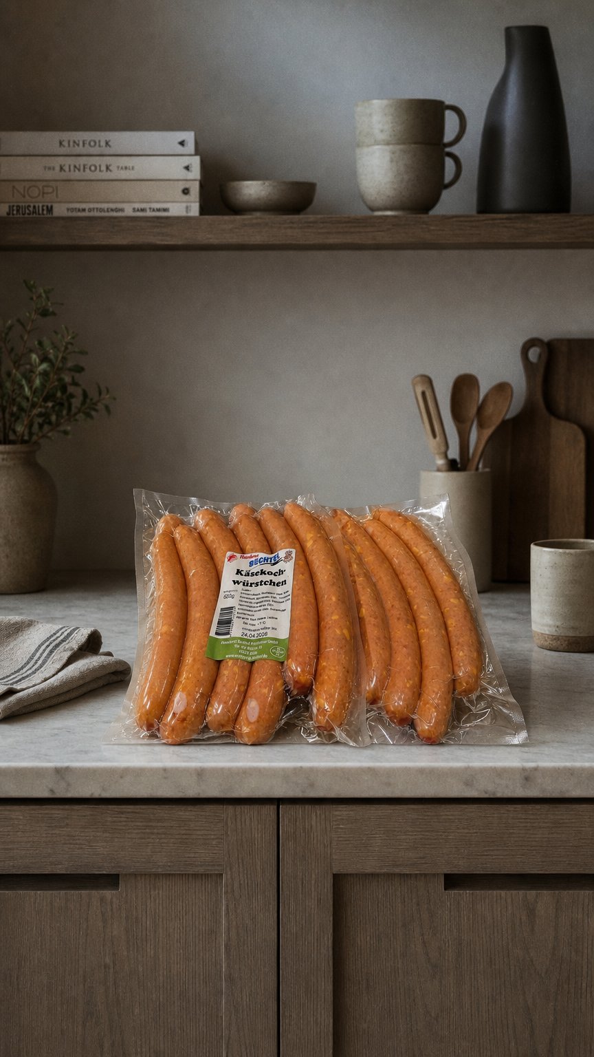 AI product shot of Käse Kochwürstchen 2x5er Pack