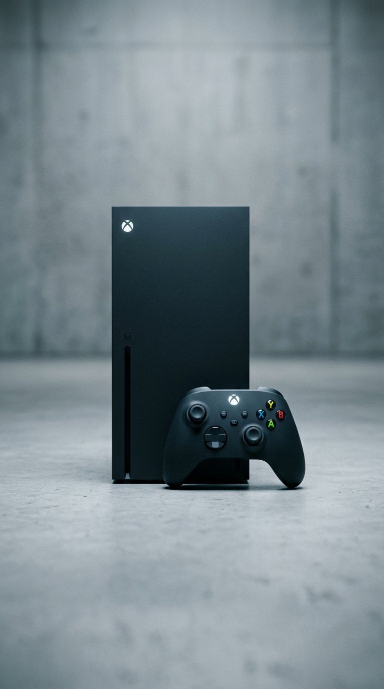 AI product shot of Xbox Series X 1TB Console with Xbox Wireless Controller - 4K Gaming - 120FPS - Xbox Series X
