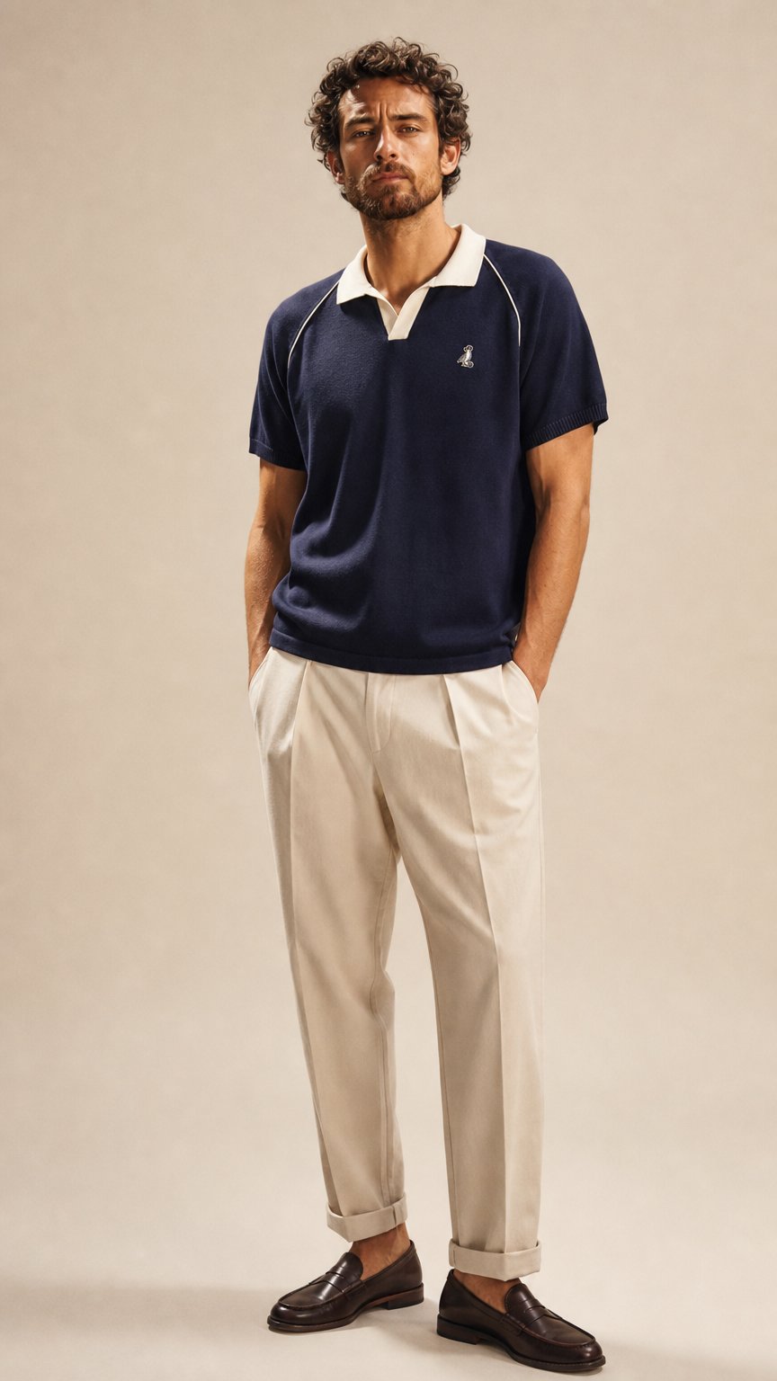 AI product shot of Alba Knit V-neck Polo