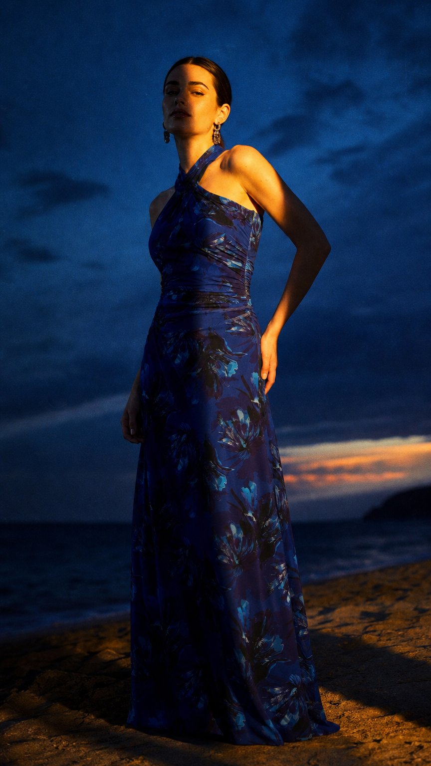 AI product shot of Floral Print Mesh Dress