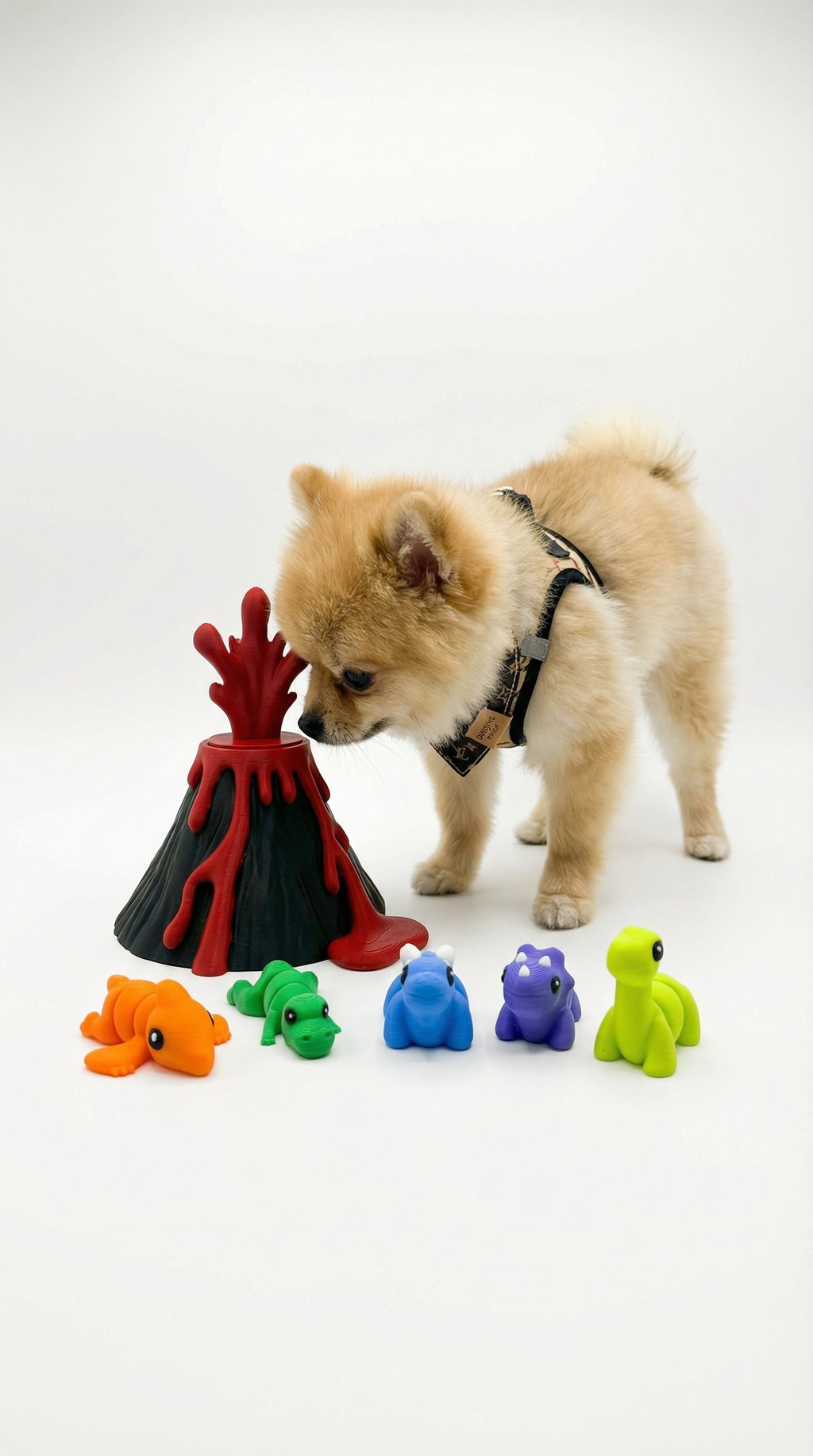 AI product shot of Volcano Dinosaur CritterPod™ Playset | Screen-Free Imaginative Play