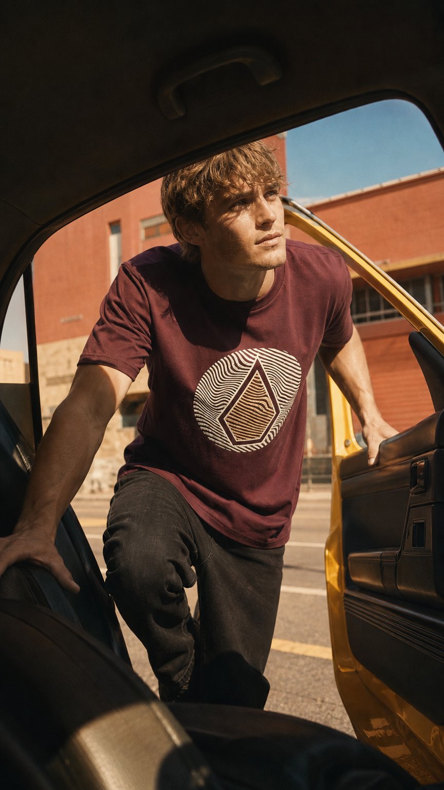 AI product shot of Men's Wave Stone Short Sleeve Tee