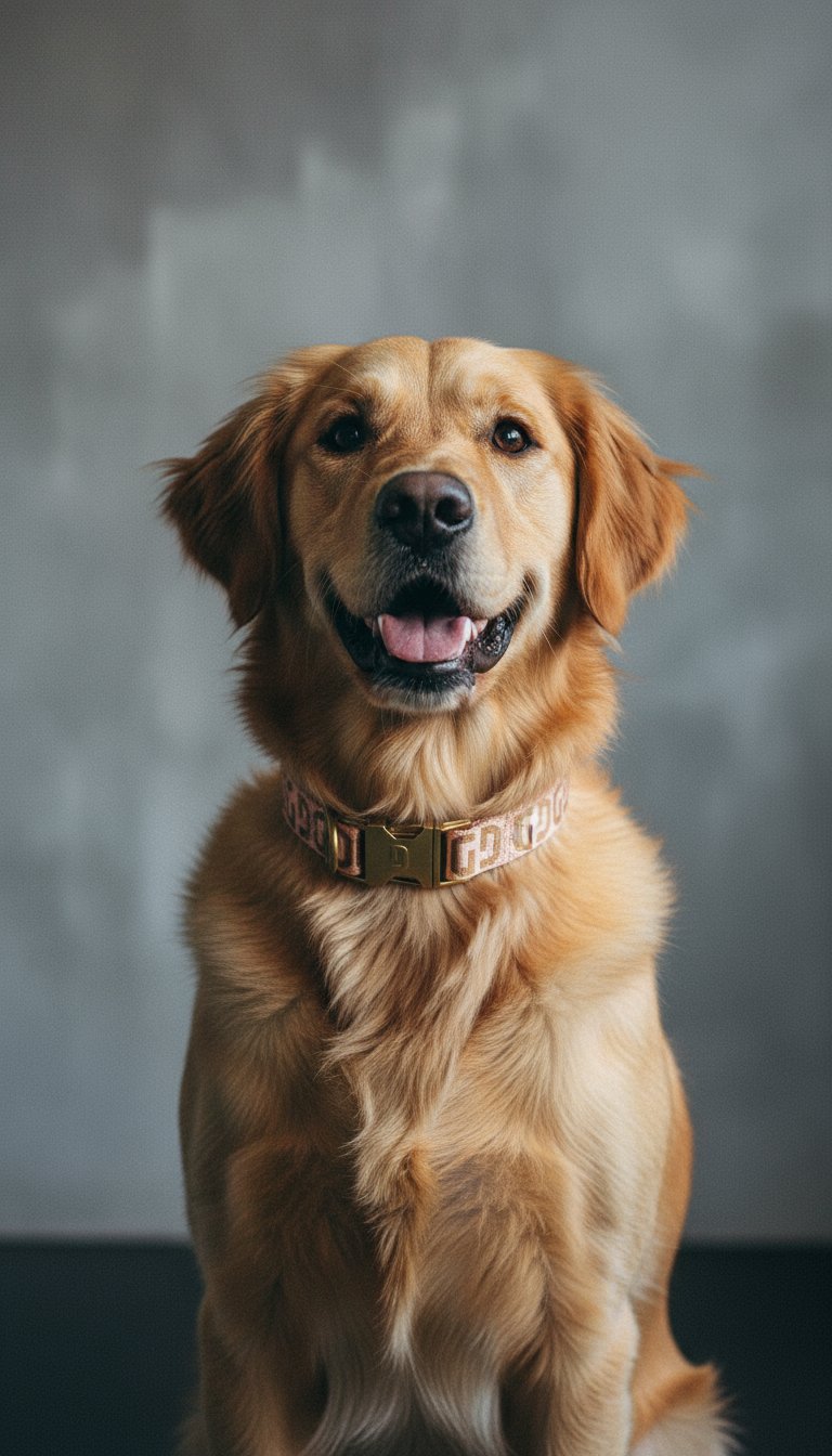 AI product shot of DG dog collar