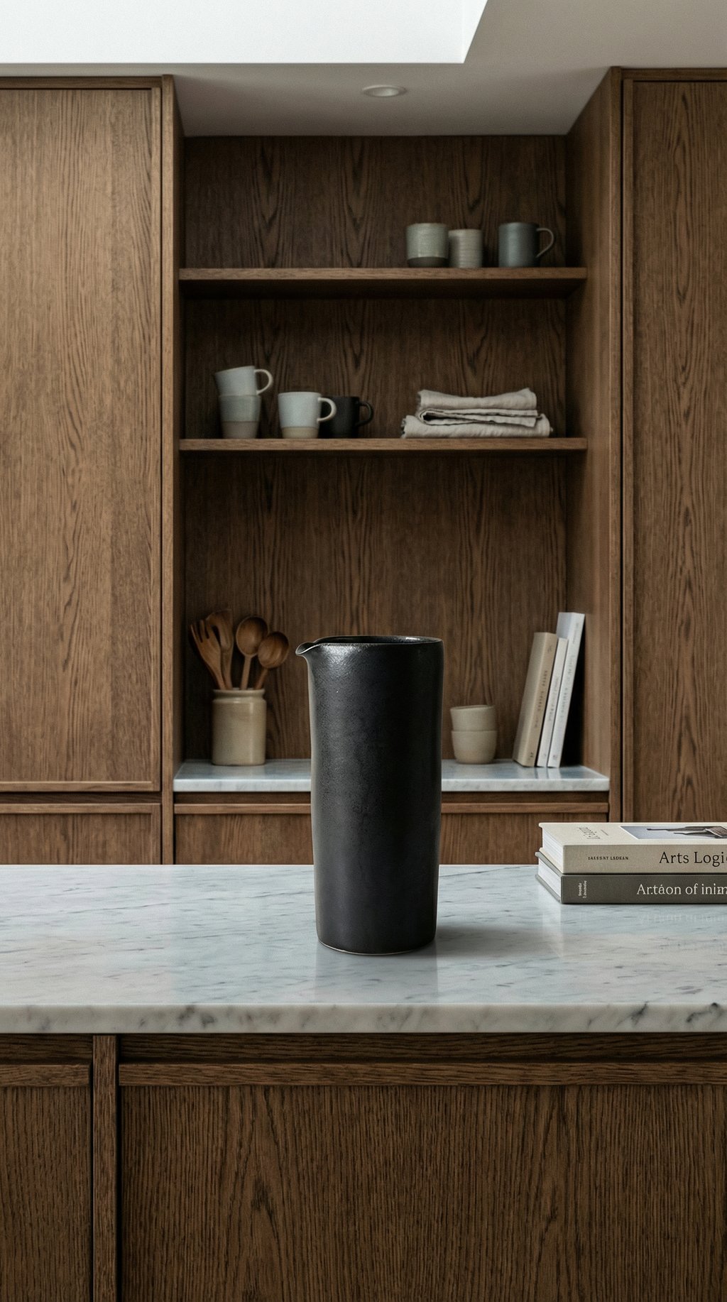 AI product shot of Cylinder mælkekande i sort