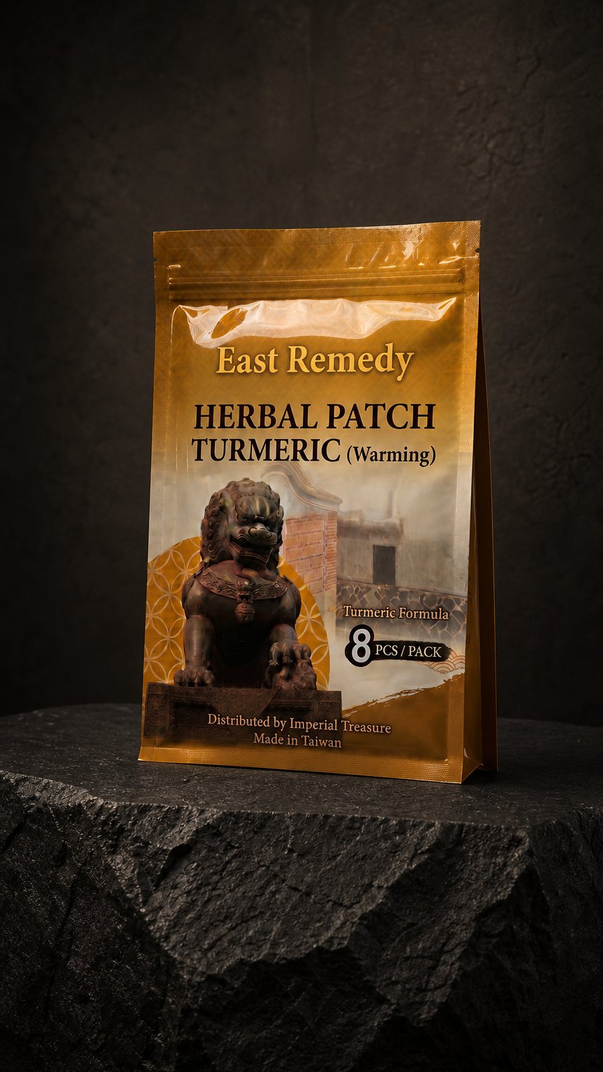 AI product shot of Herbal Patch · Turmeric - warming
