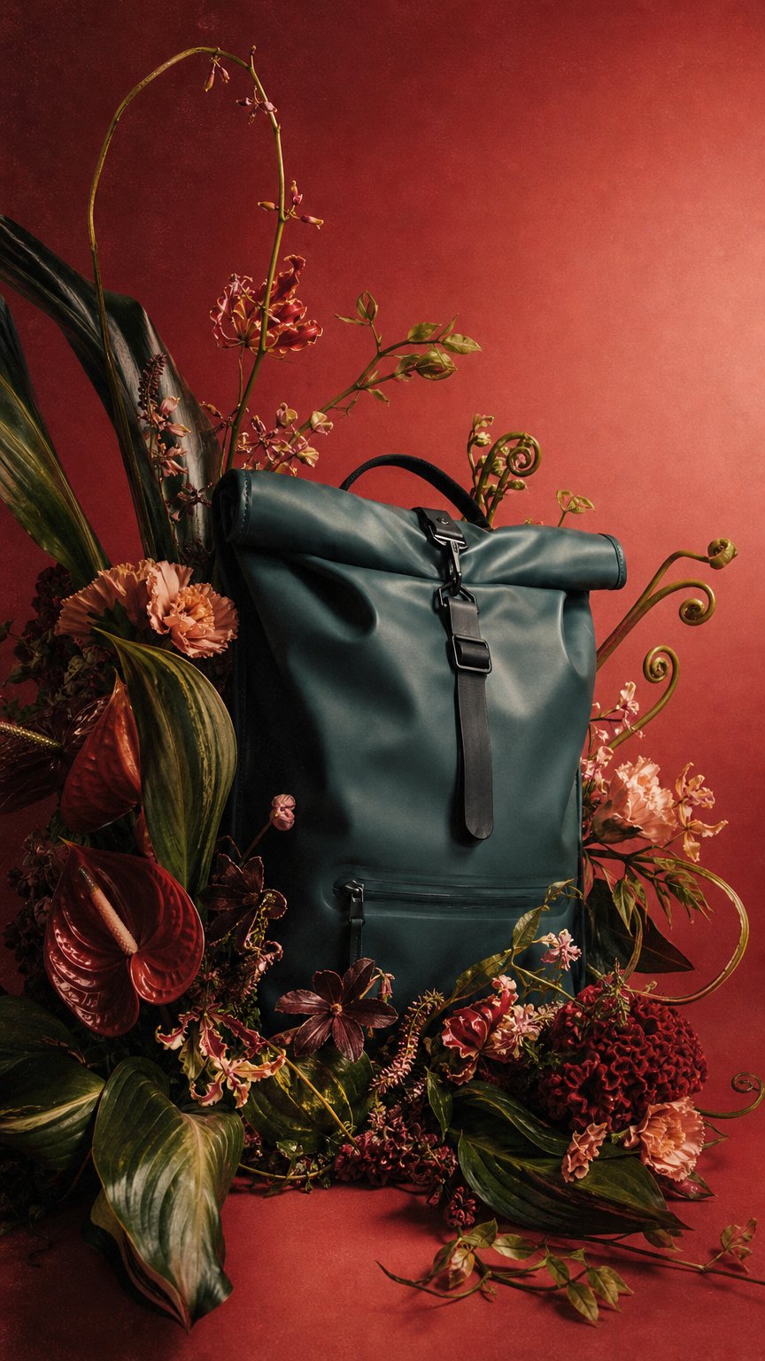 AI product shot of Rolltop Rucksack