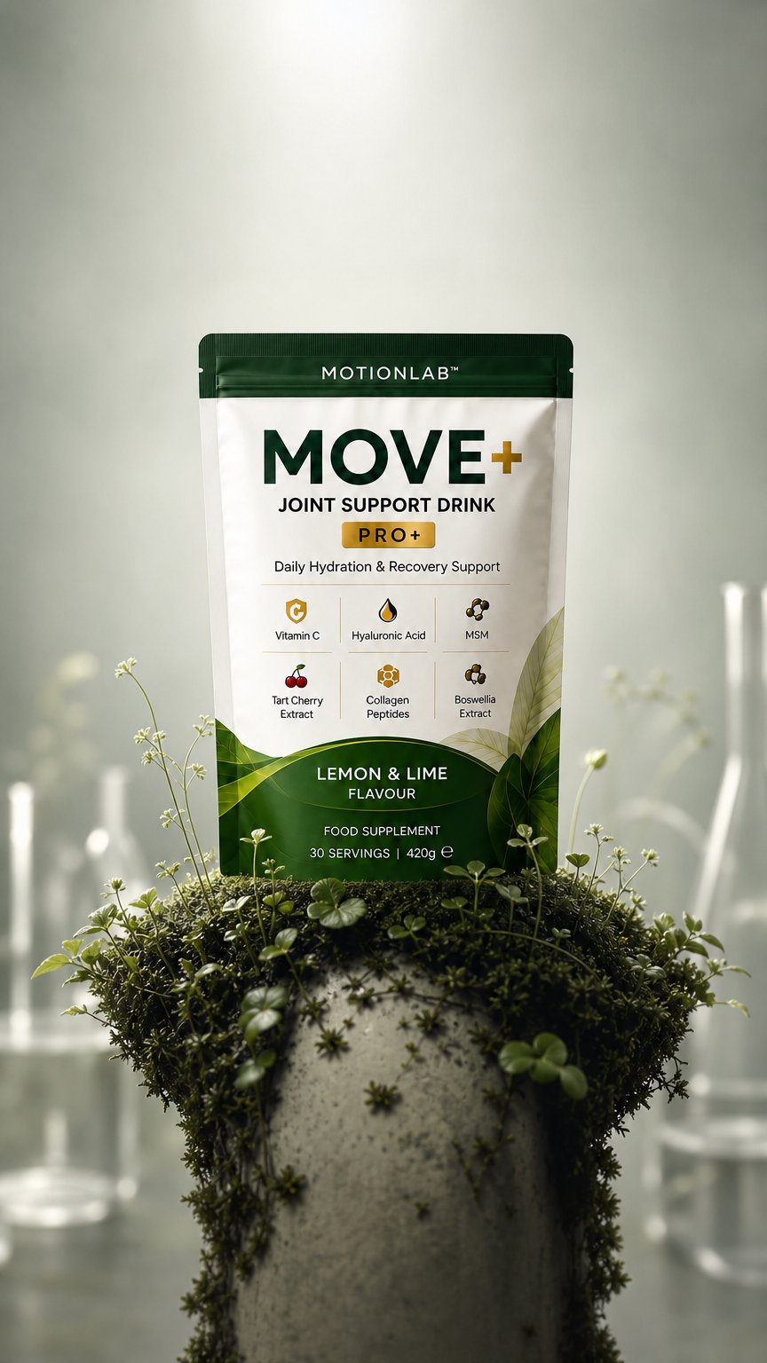 AI product shot of MOVE PRO+ - Lemon & Lime