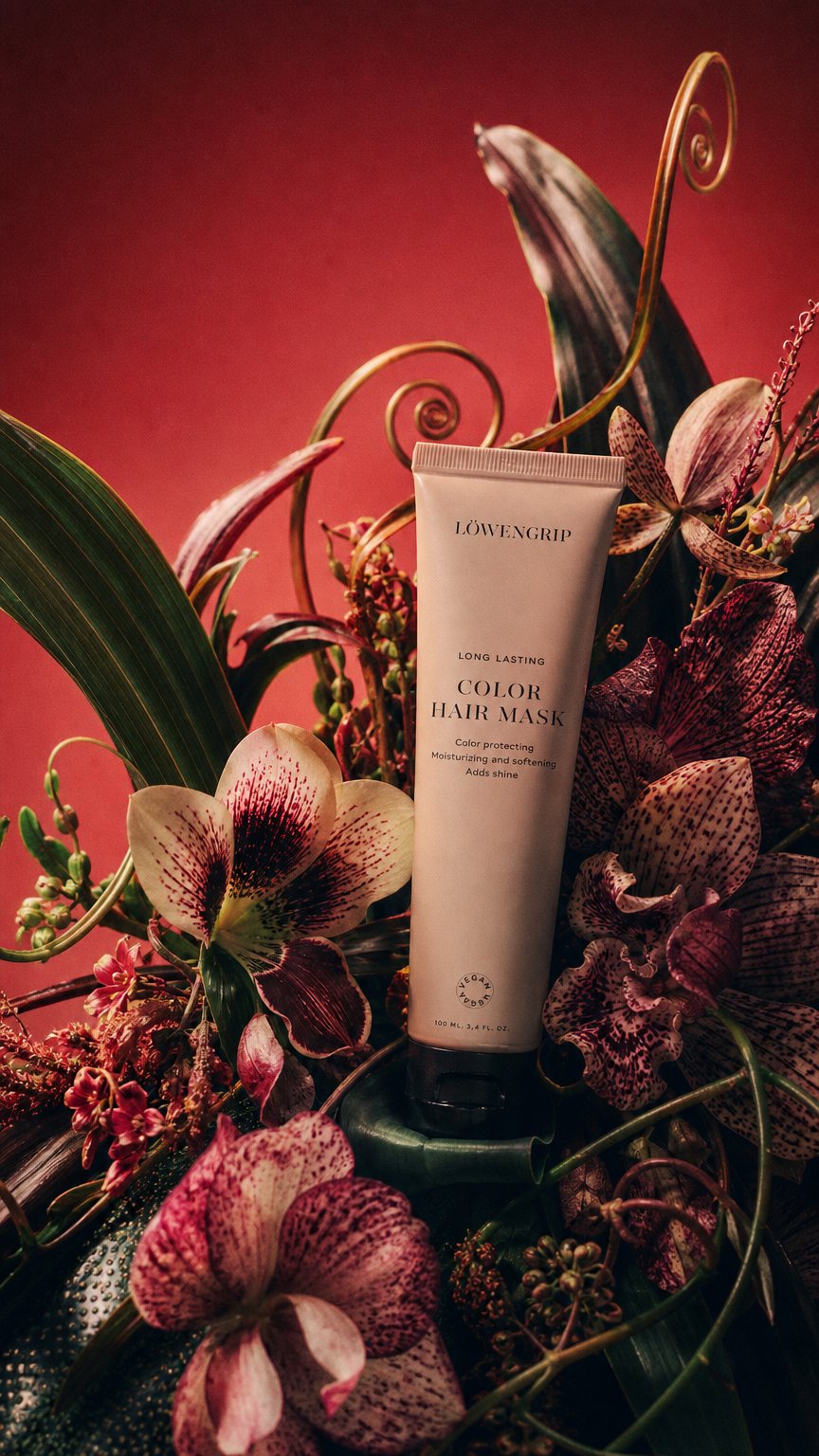 AI product shot of Löwengrip Long Lasting - Color Hair Mask