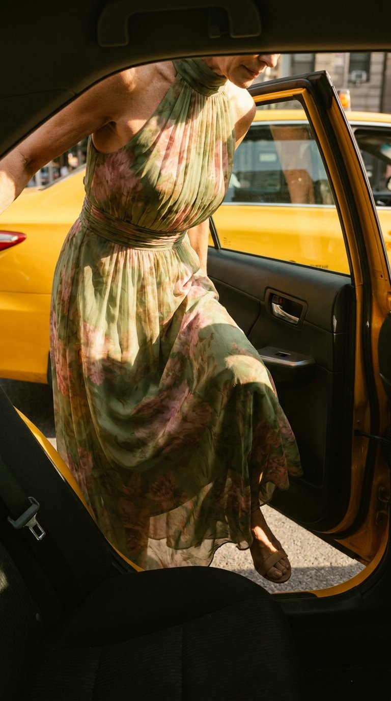 AI product shot of Mirelle | Gathered Halter Midi Dress