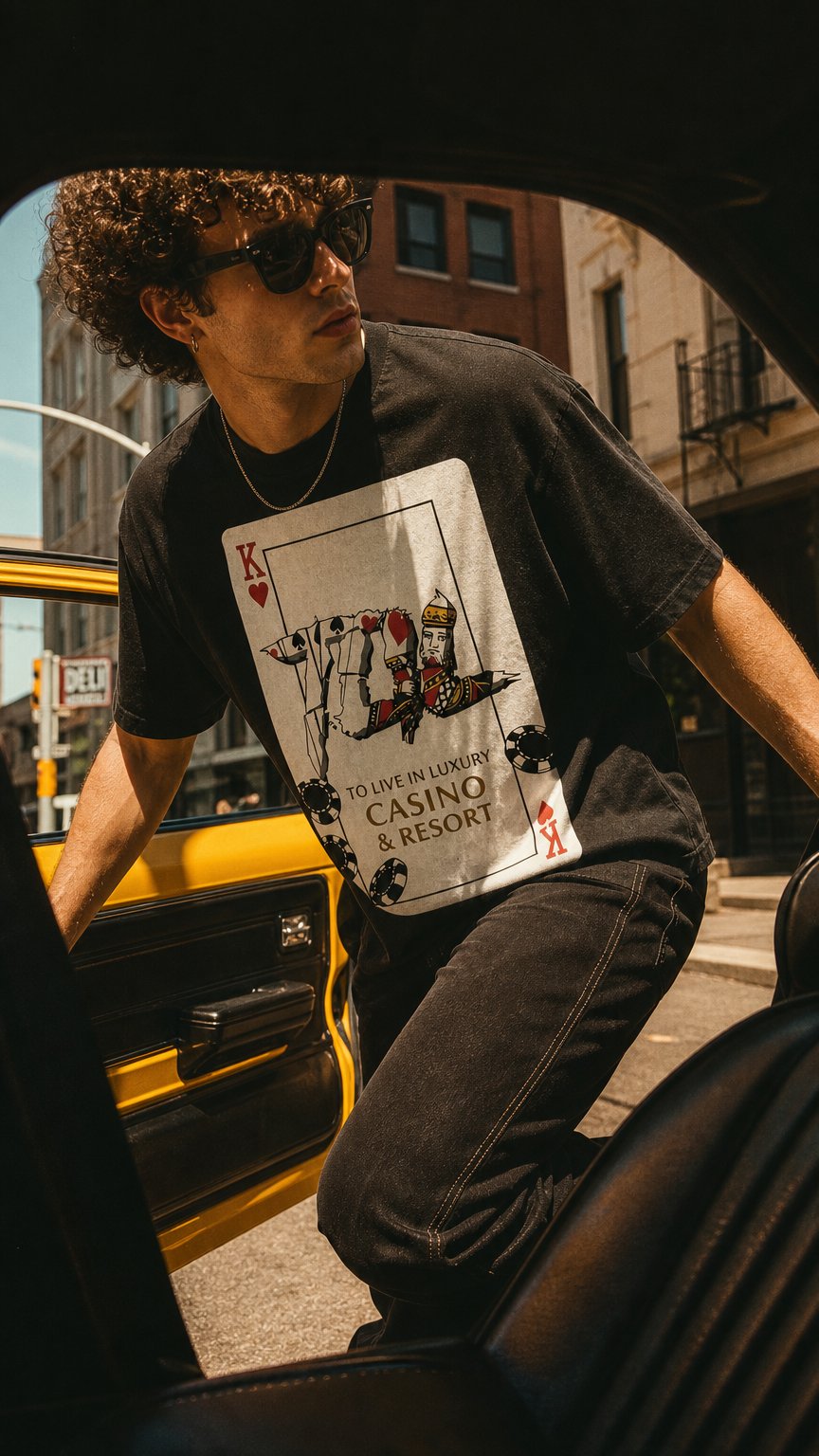 AI product shot of Casino & Resort Tee