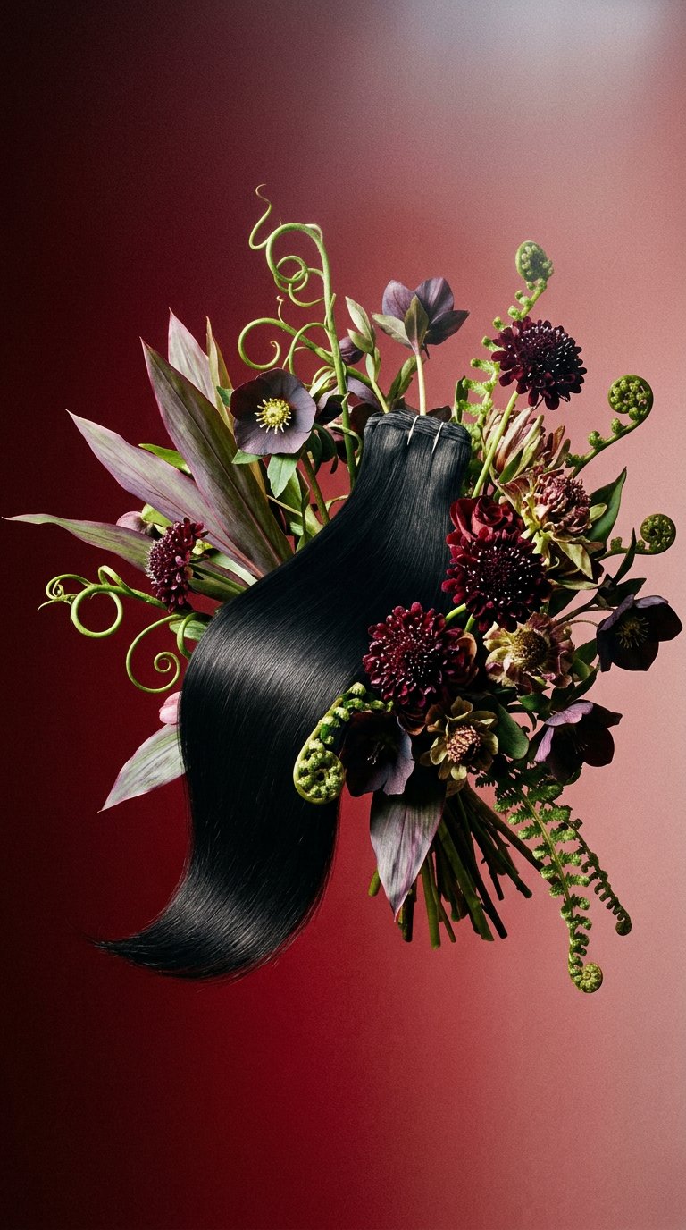 AI product shot of The Opulent Edit/ Virgin Straight Bundles.