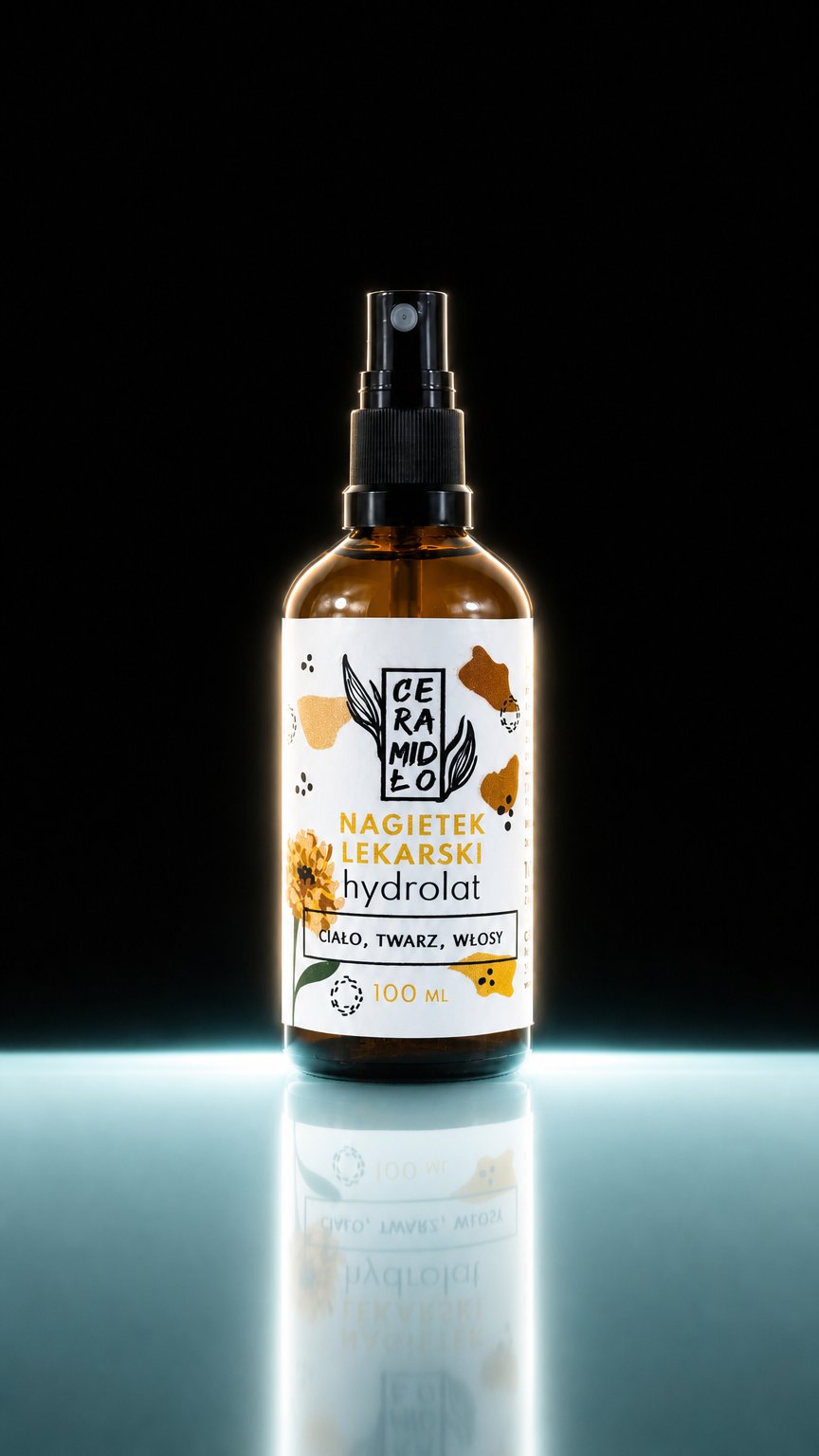 AI product shot of Hydrolat nagietkowy