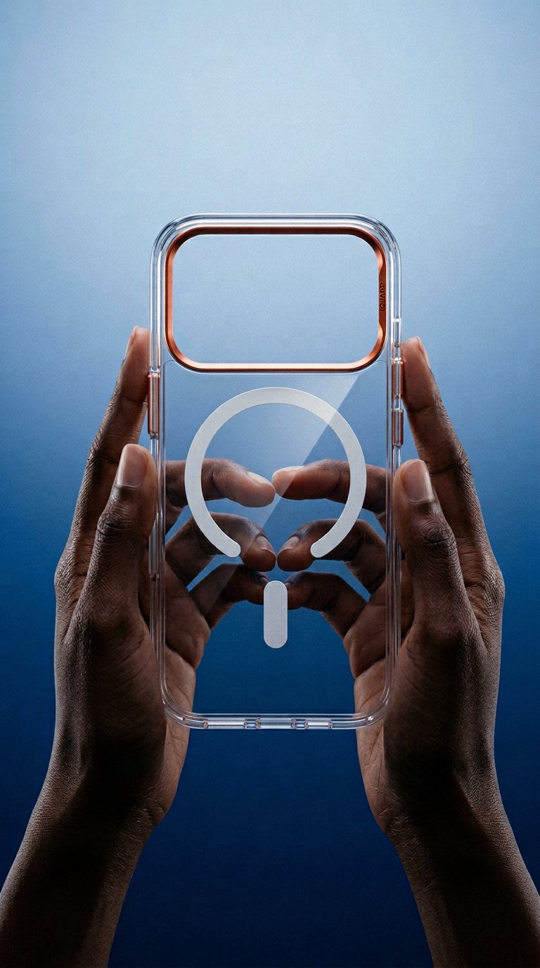 AI product shot of Mag Glass for iPhone 17 series