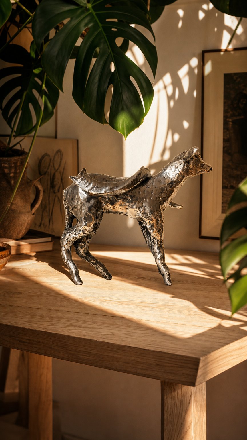 AI product shot of Casted Aluminum Lamb sculpture