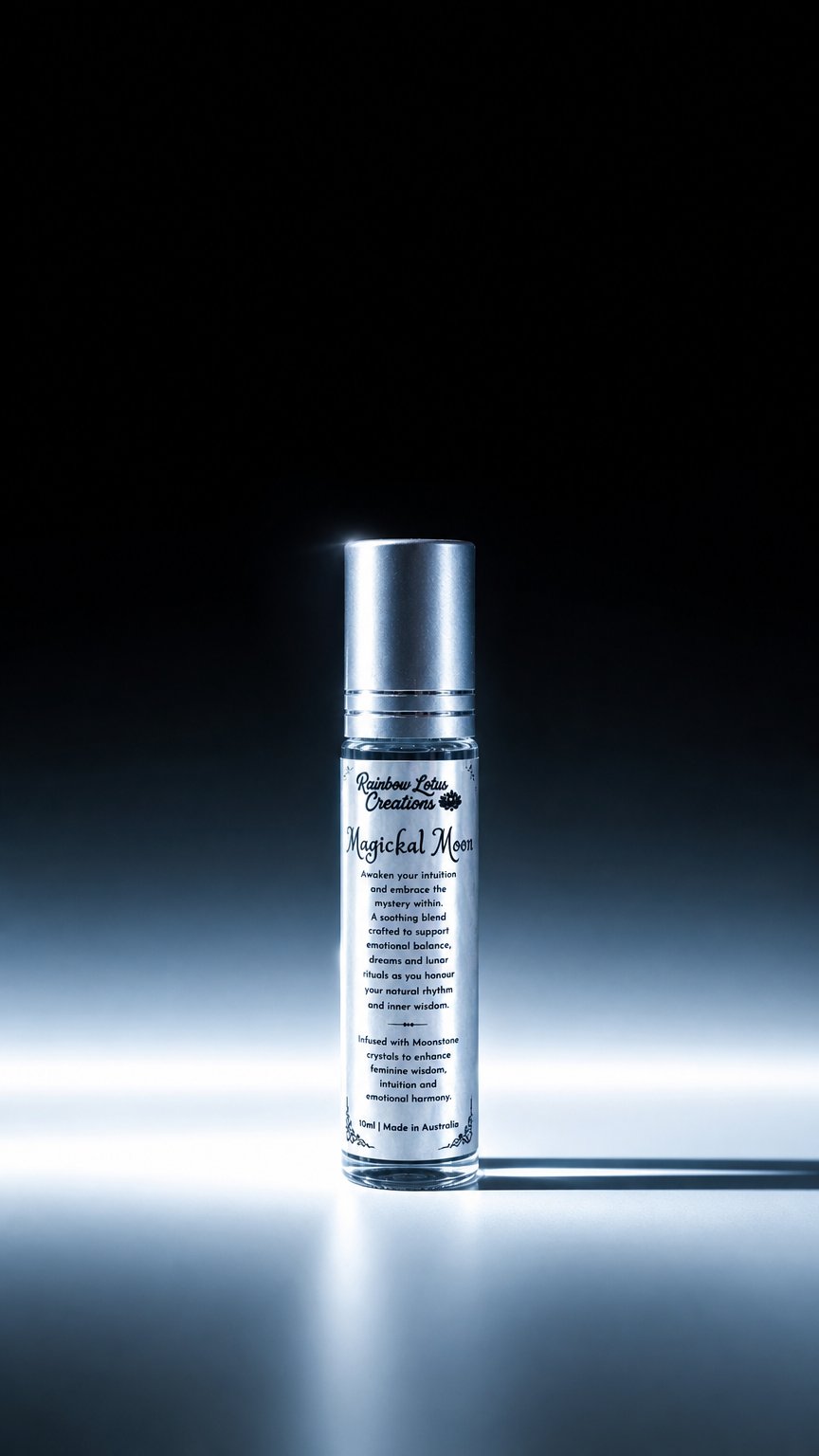 AI product shot of Magickal Moon Oil