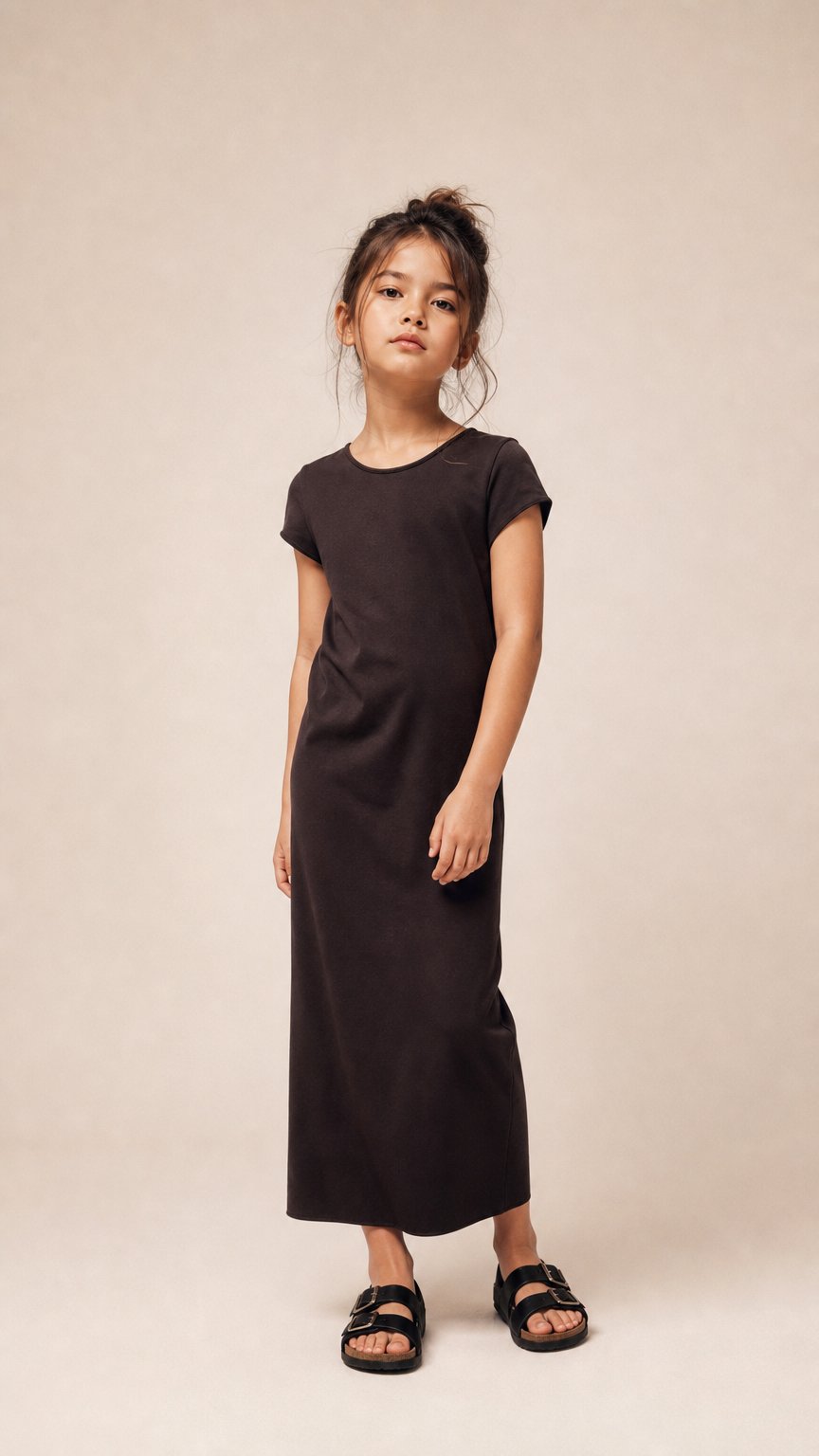 AI product shot of [WHOLESALE] Baby Midi Dress Faded Black