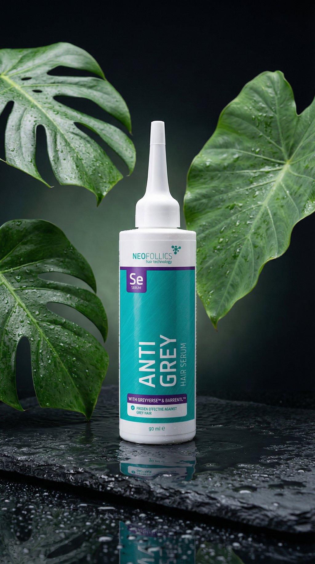 AI product shot of Anti Grey Hair Serum