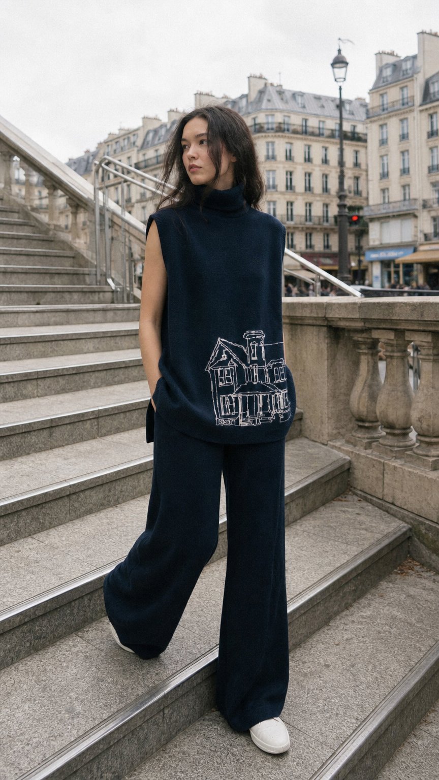 AI product shot of Main Street Turtleneck Vest