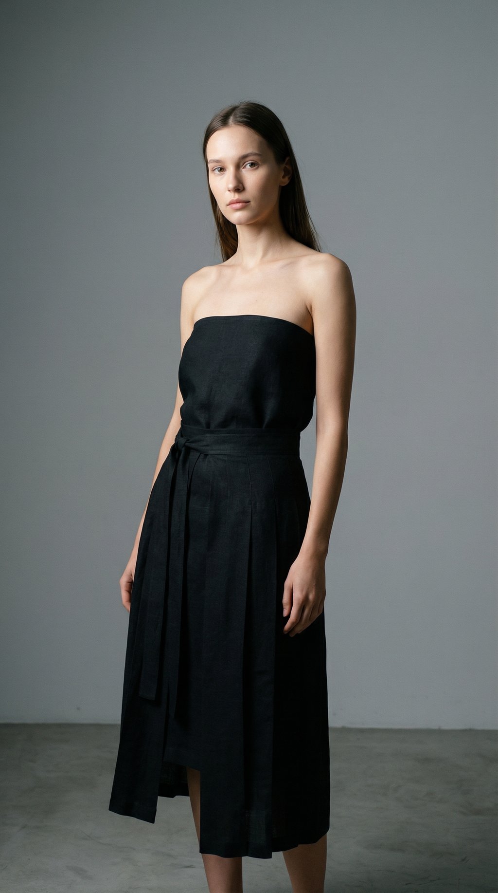 AI product shot of PELLE Wool Apron - Black