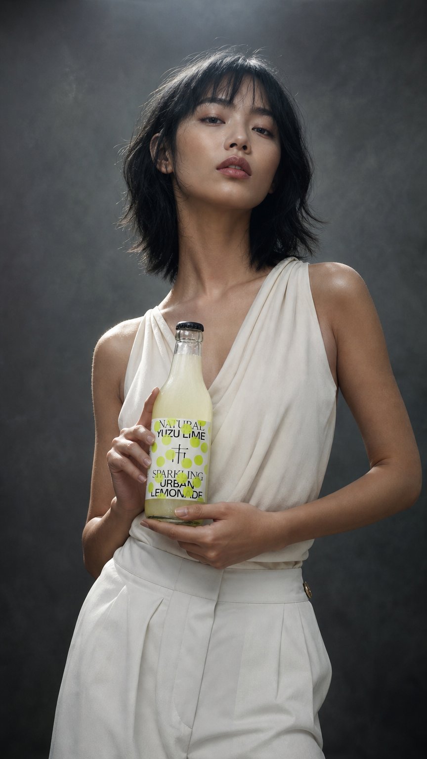 AI product shot of Urban Lemonade Yuzu Lime 33 cl Glas EW