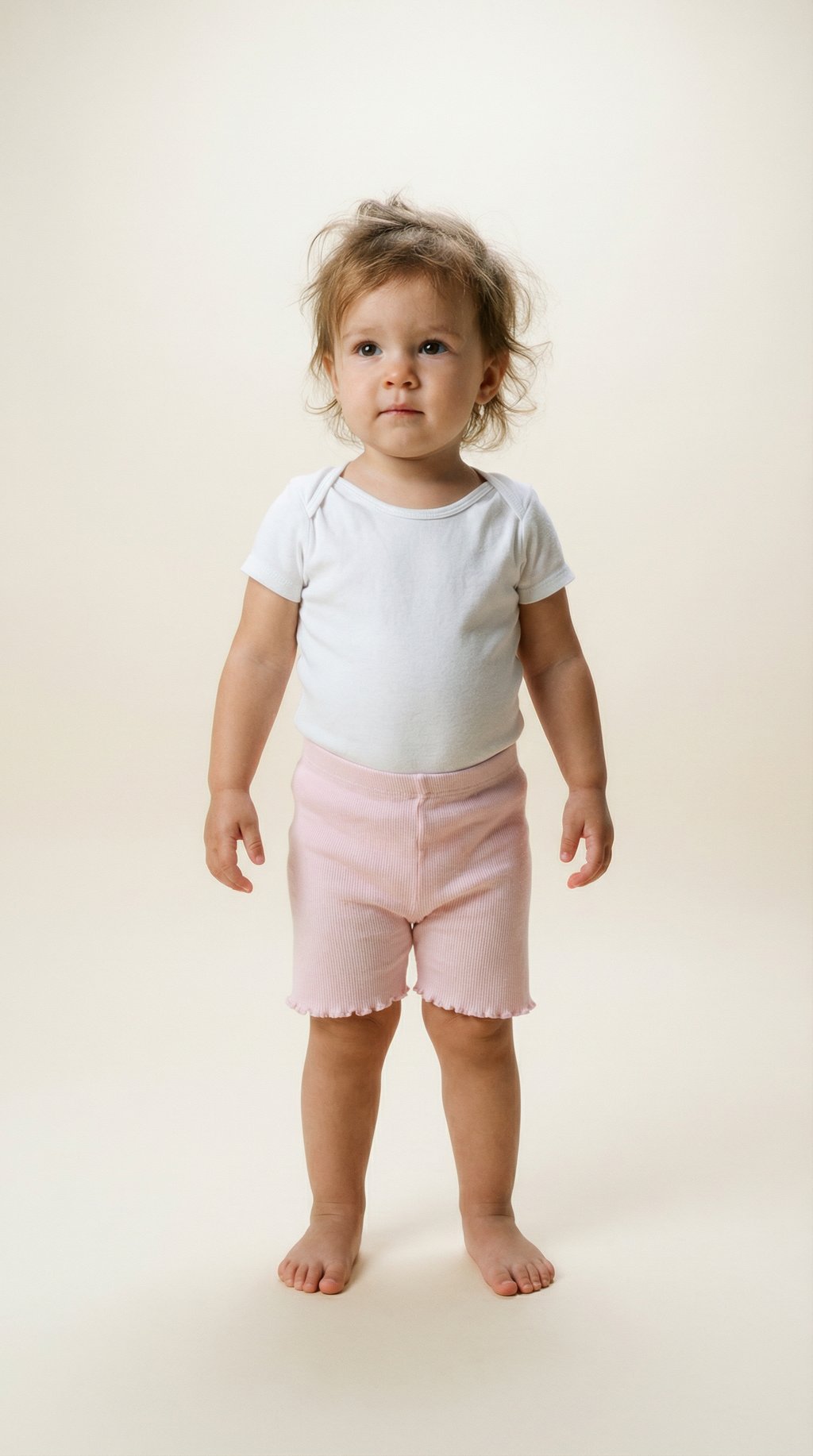 AI product shot of ZARA Frilled Edge Shorts | Ivory 12/18m