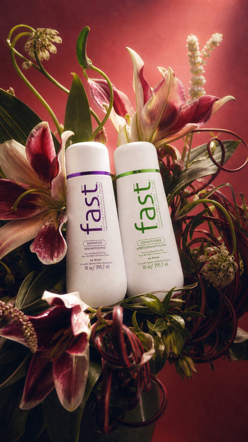 AI product shot of F.A.S.T. Shampoo & Conditioner Duo