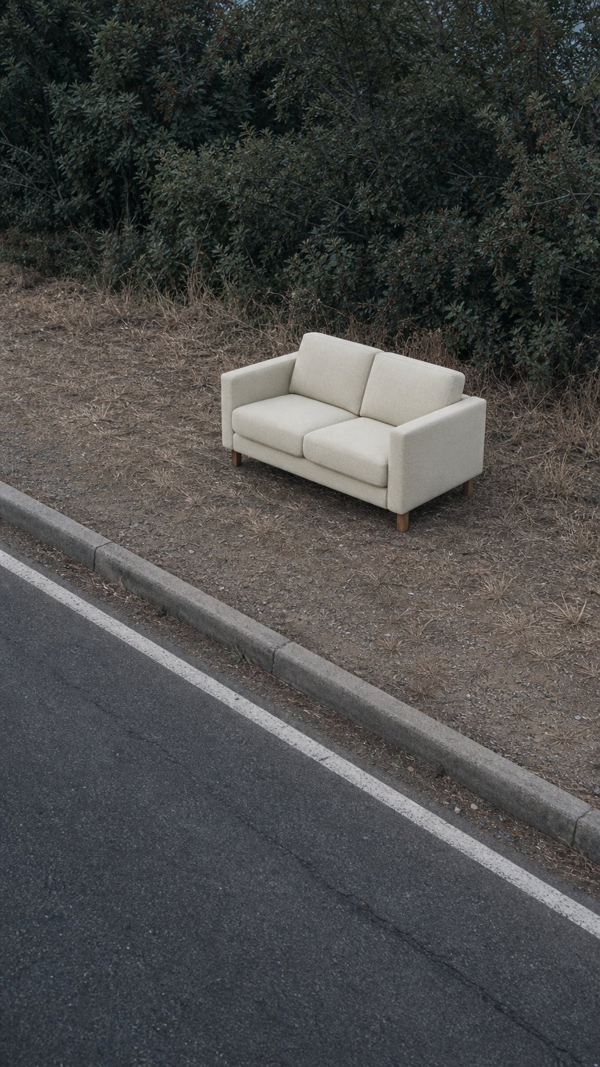 AI product shot of IKEA KARLSTAD 2-seat sofa cover