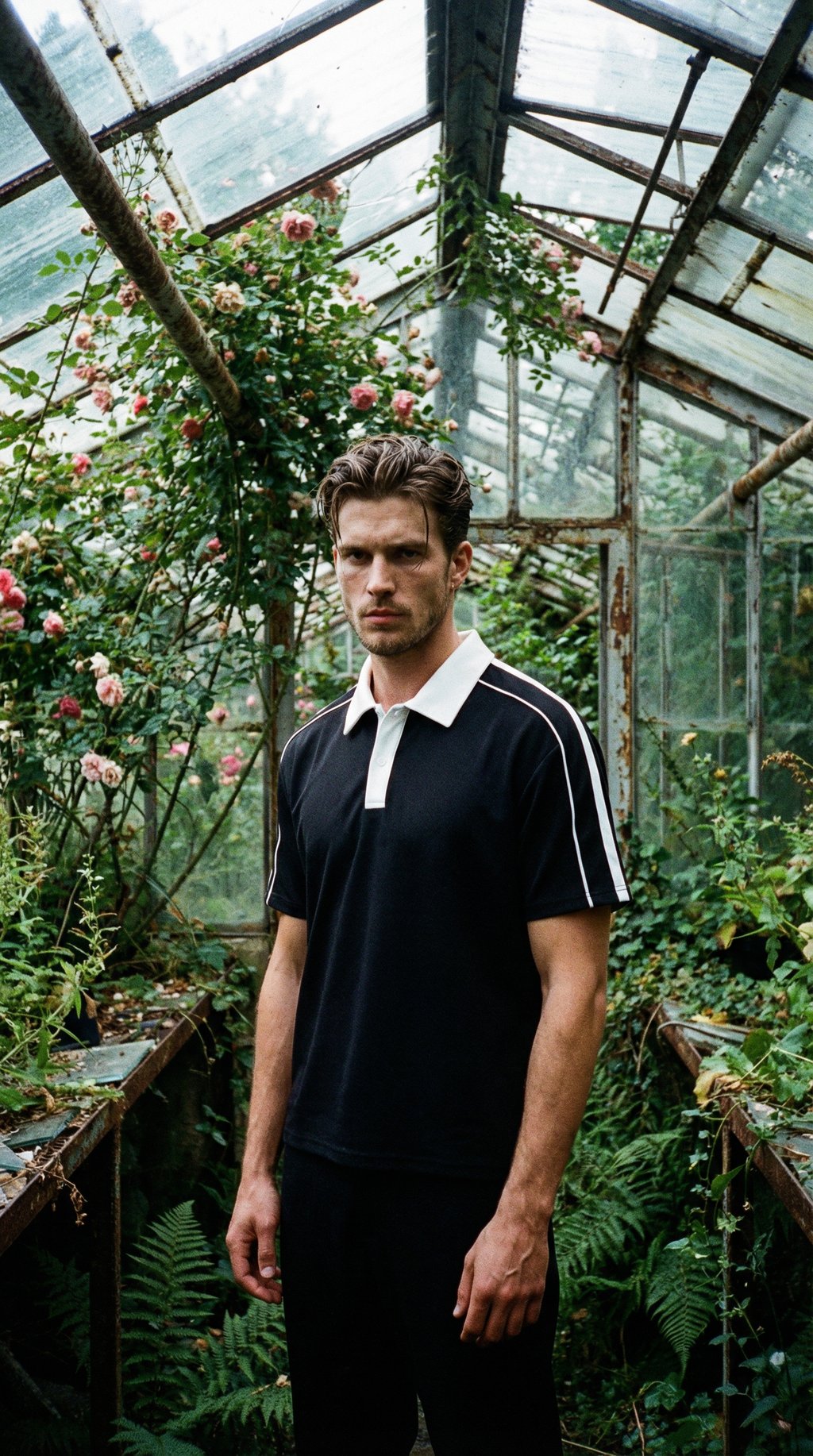AI product shot of Contrast Collar Short-Sleeve Polo Shirt