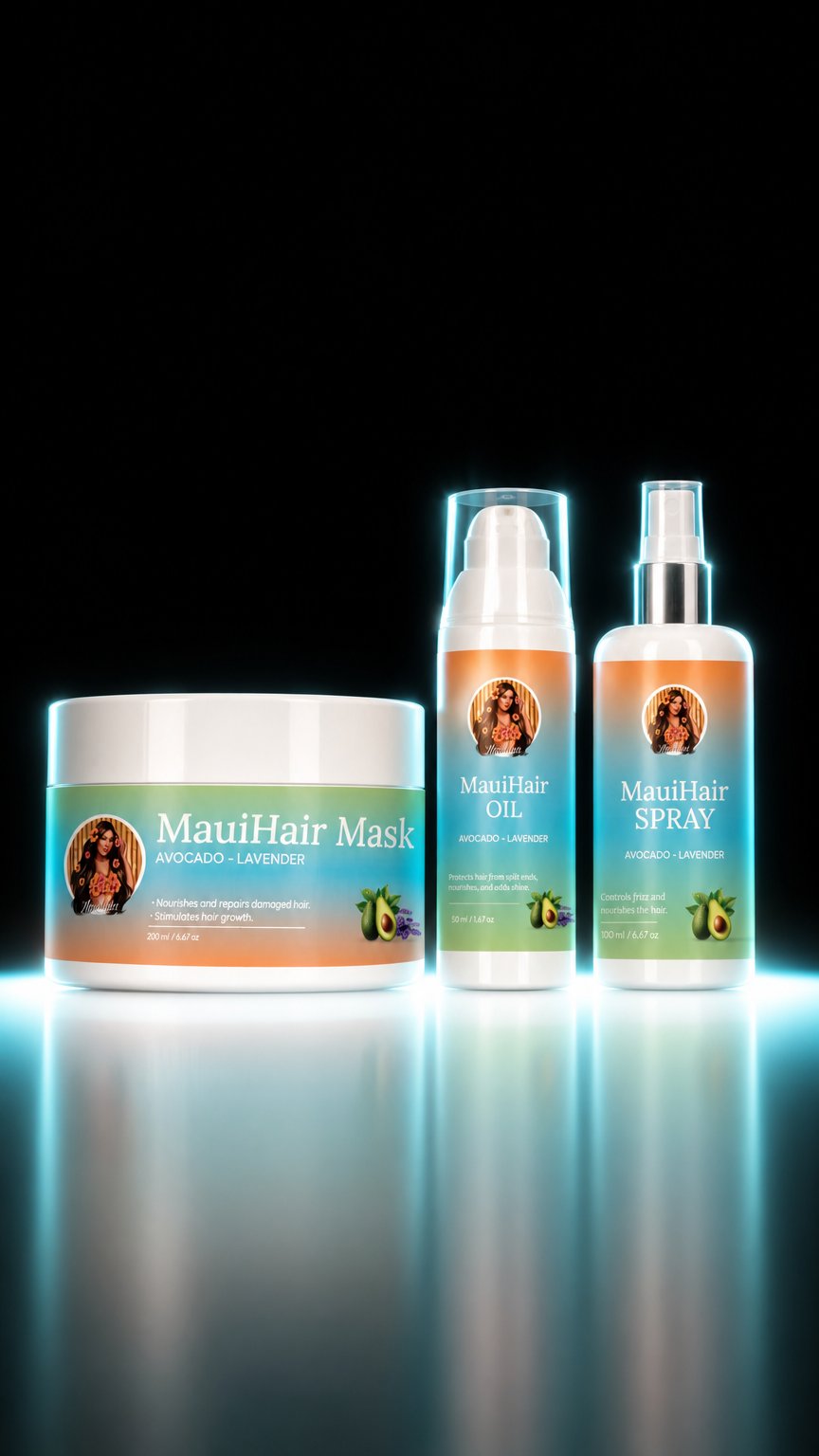 AI product shot of Avocado Lavender Nourish & Calm Set
