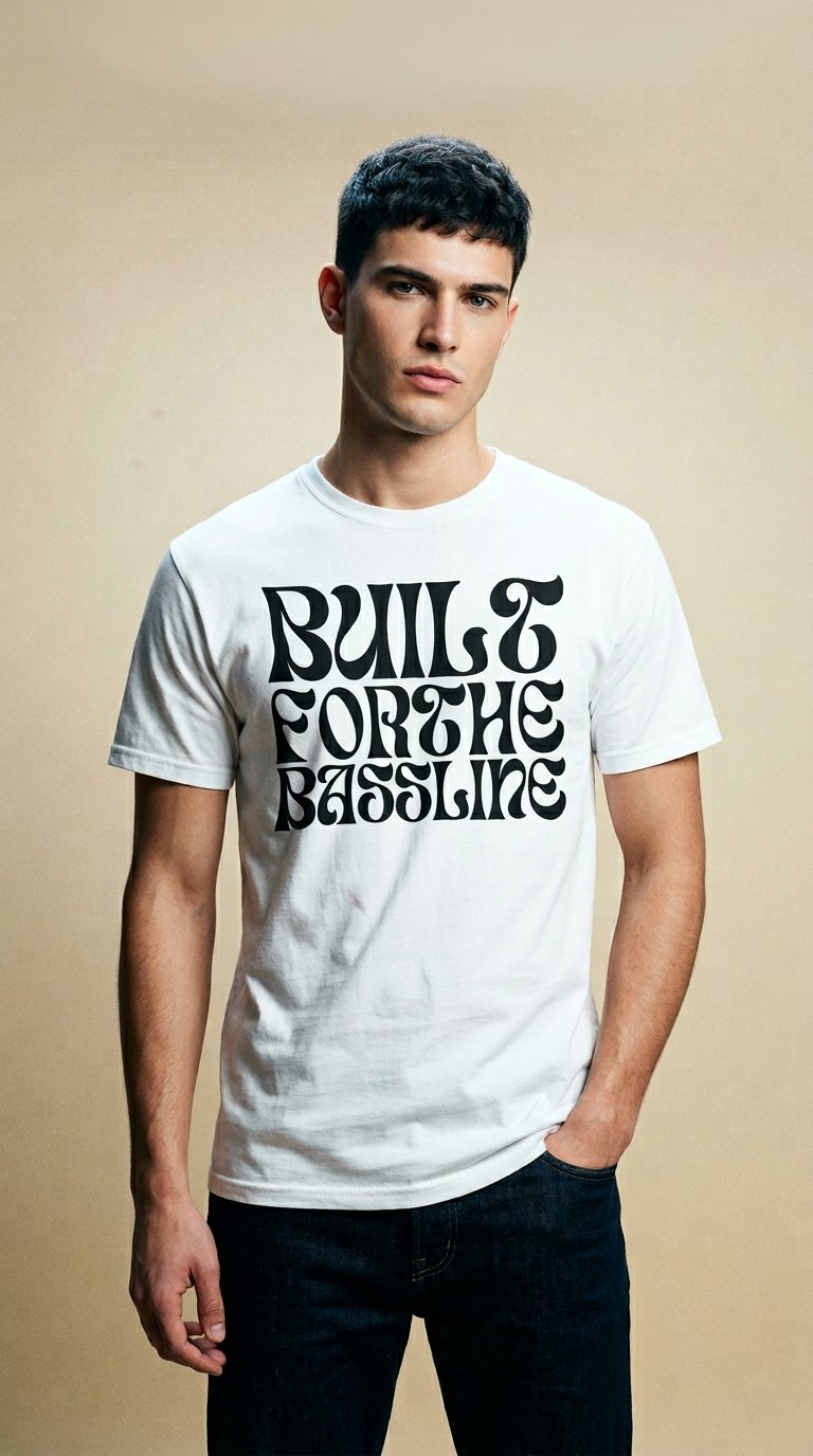 AI product shot of Built For The Bassline – Unisex Tee