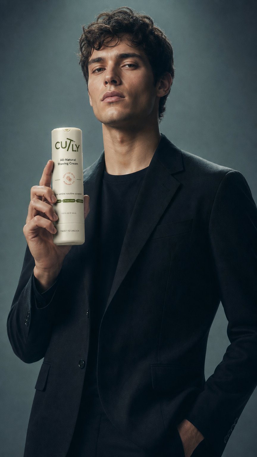 AI product shot of Cutly All-Natural Shaving Cream
