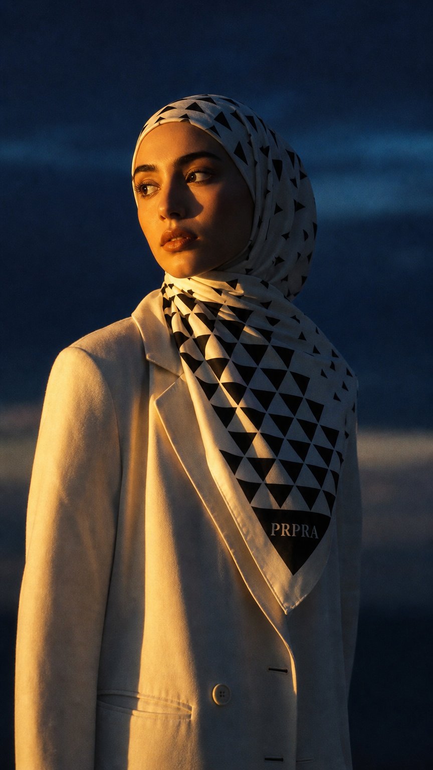 AI product shot of Square Satin Hijab