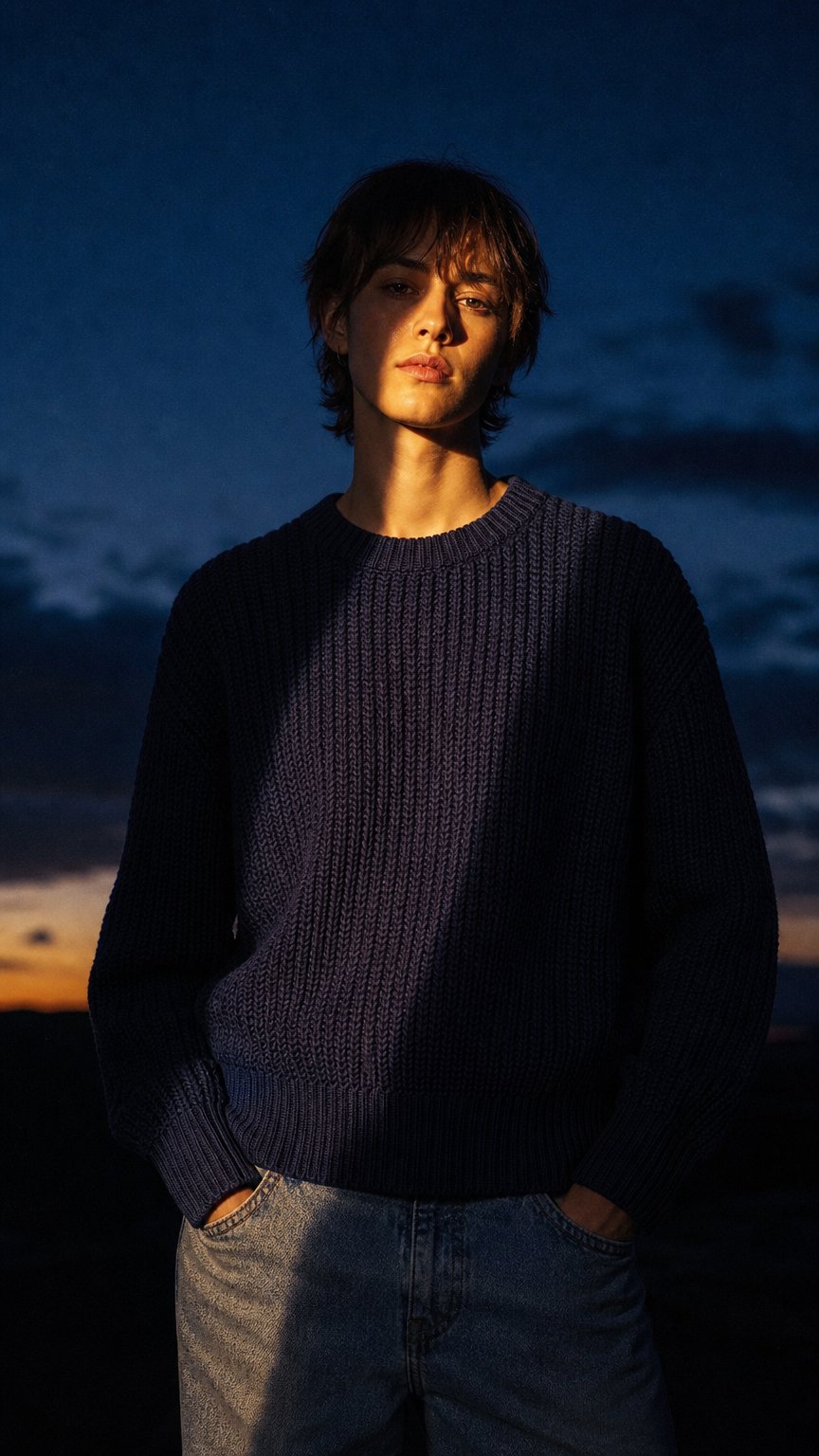 AI product shot of Cotton Fisherman Knit Sweater
