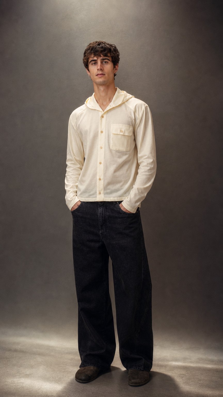 AI product shot of Felpa Leggera Tarcisio Crema - Tarcisio Cream Lightweight Hoodie