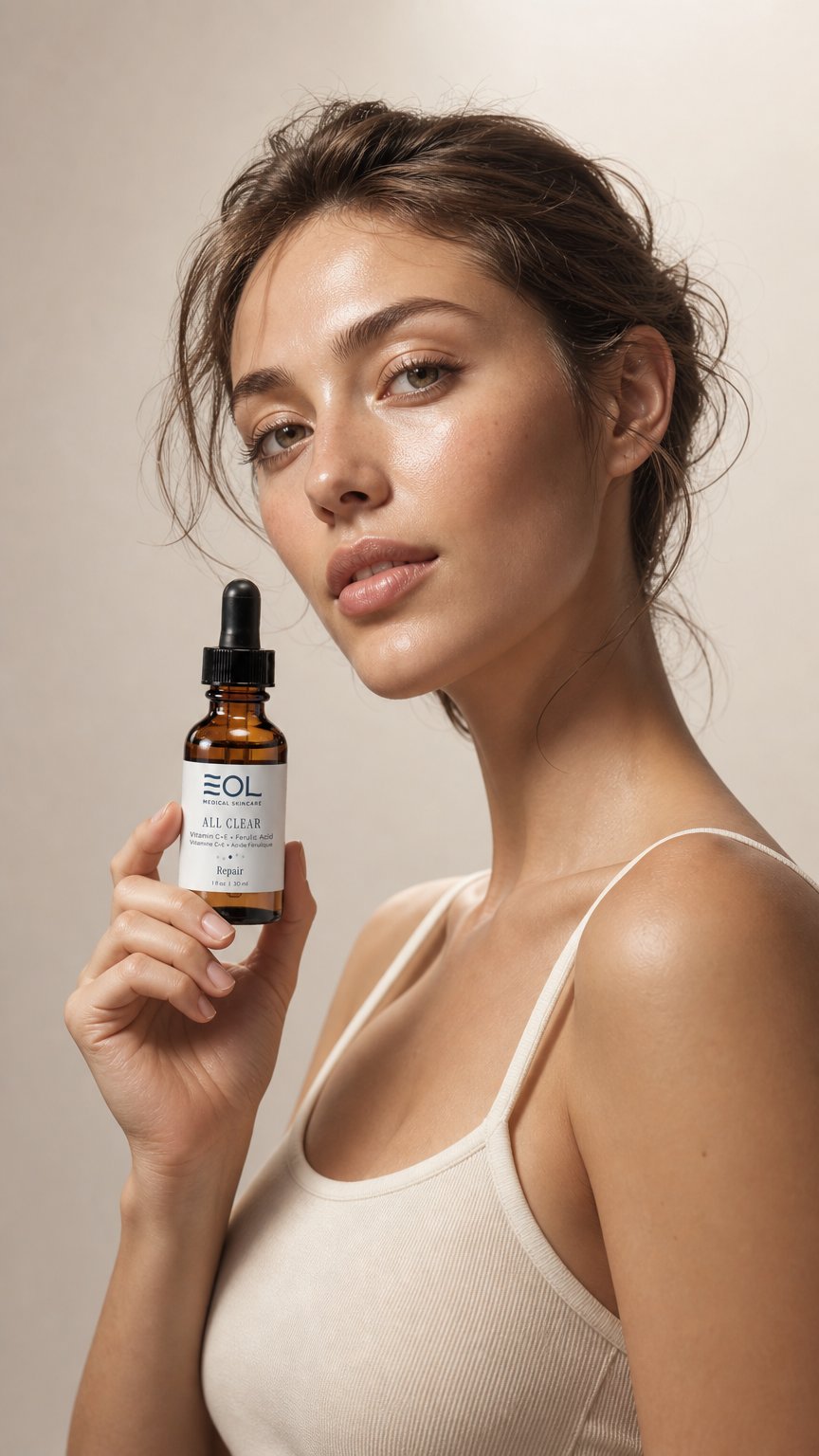 AI product shot of ALL CLEAR- Vitamin C + E + Ferulic Acid