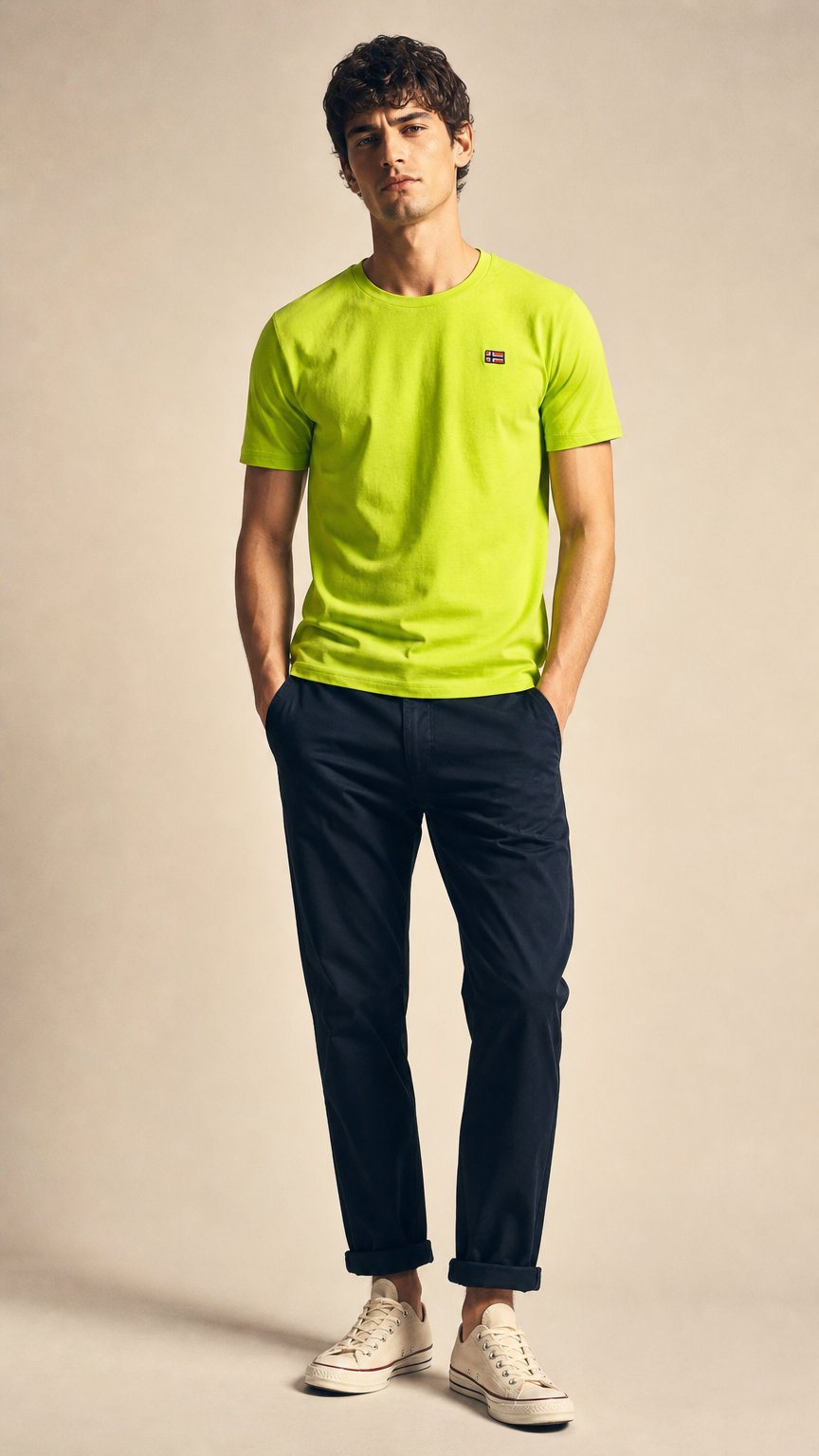 AI product shot of Norway 1963 T-Shirt Maniche Corte Uomo Giallo