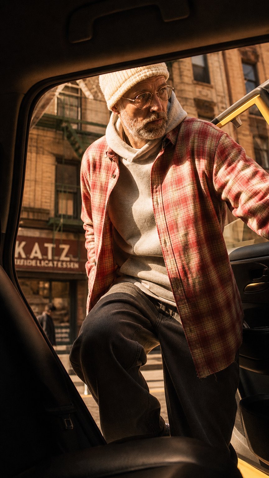 AI product shot of aging loose check shirt