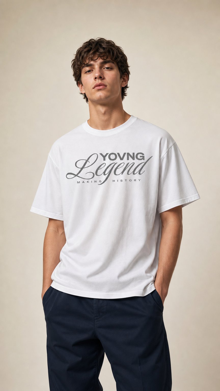 AI product shot of YOVNG Legend | T-Shirt